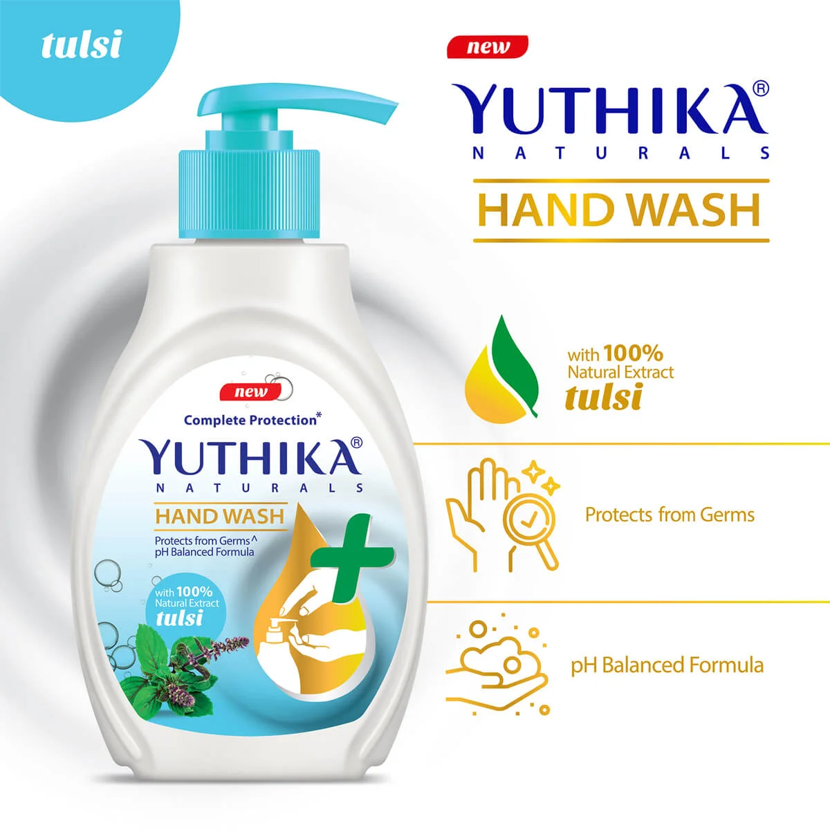  Yuthika Naturals Complete Protection Hand Wash Tulsi
