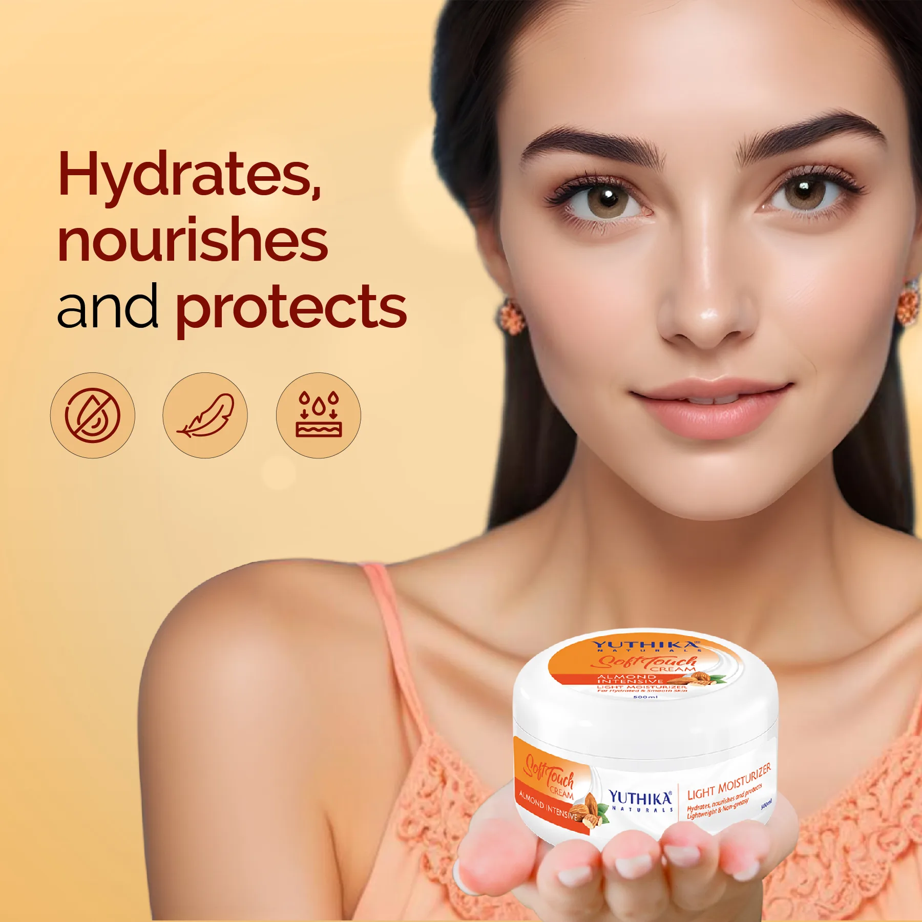フェイスクリーム yutita993 Yuthika SoftTouch Almond Intensive Light Moisturizer Cream