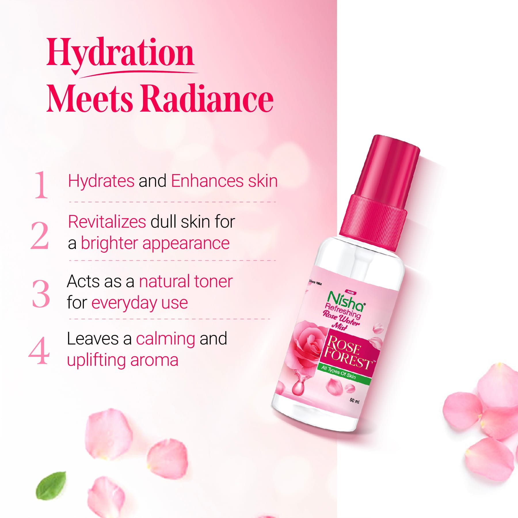 Nisha Refreshing Rose Water 50ml