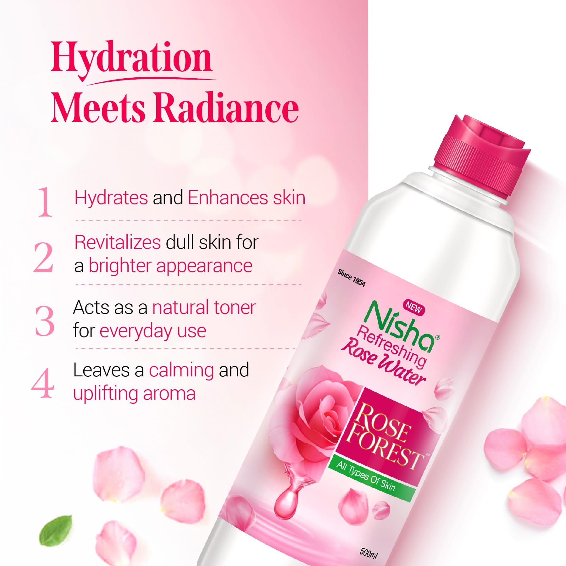 Nisha Refreshing Rose Water 500ml