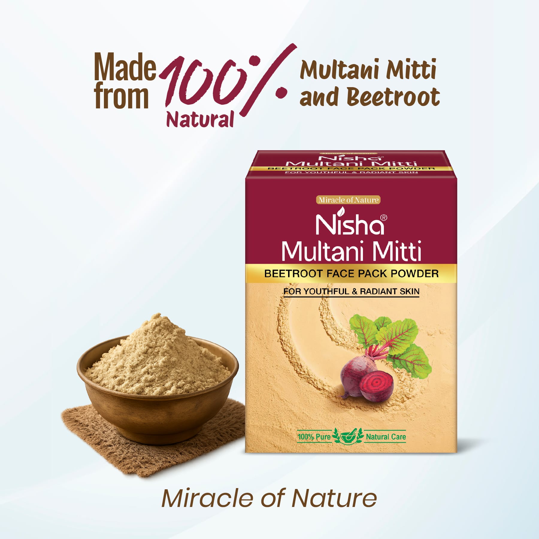 Nisha Multani Mitti Beetroot Face Pack Powder