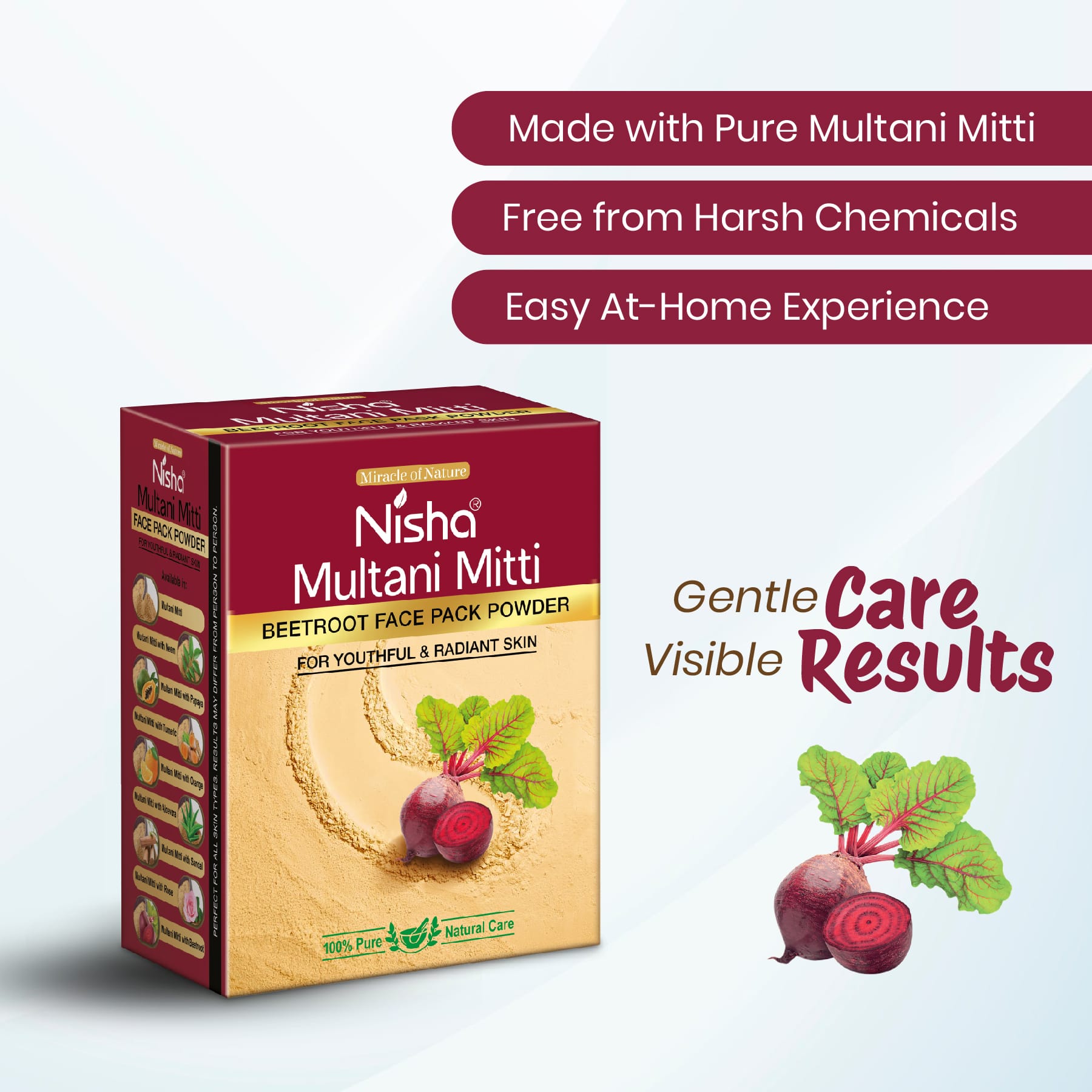 Nisha Multani Mitti Beetroot Face Pack Powder