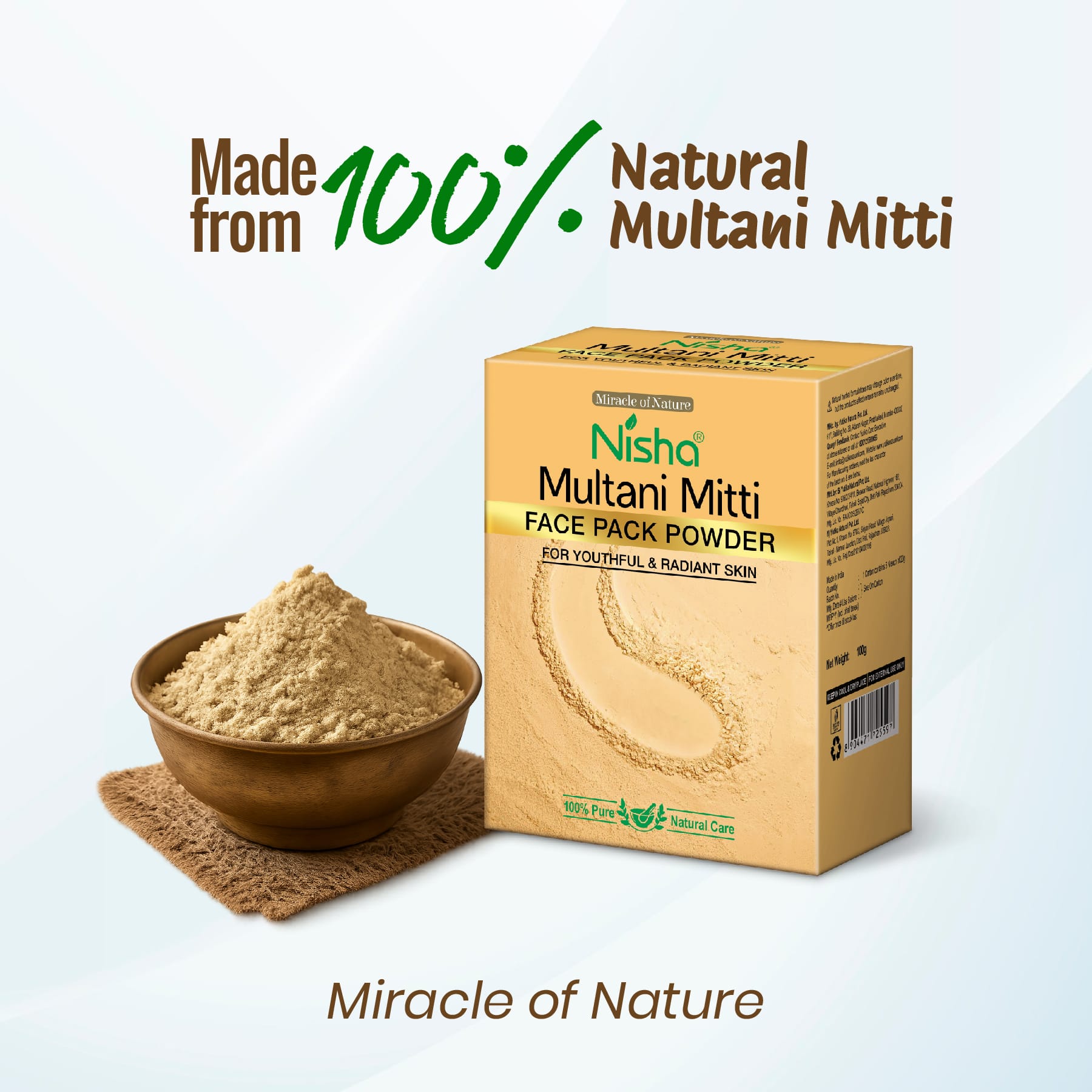 Nisha Multani Mitti Face Pack Powder Plain
