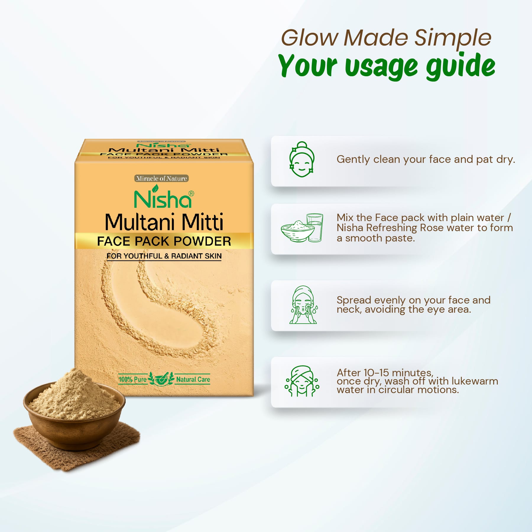 Nisha Multani Mitti Face Pack Powder Plain