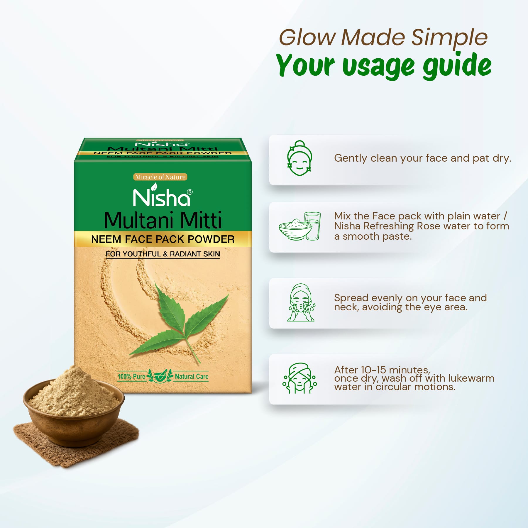 Nisha Multani Mitti Neem Face Pack Powder