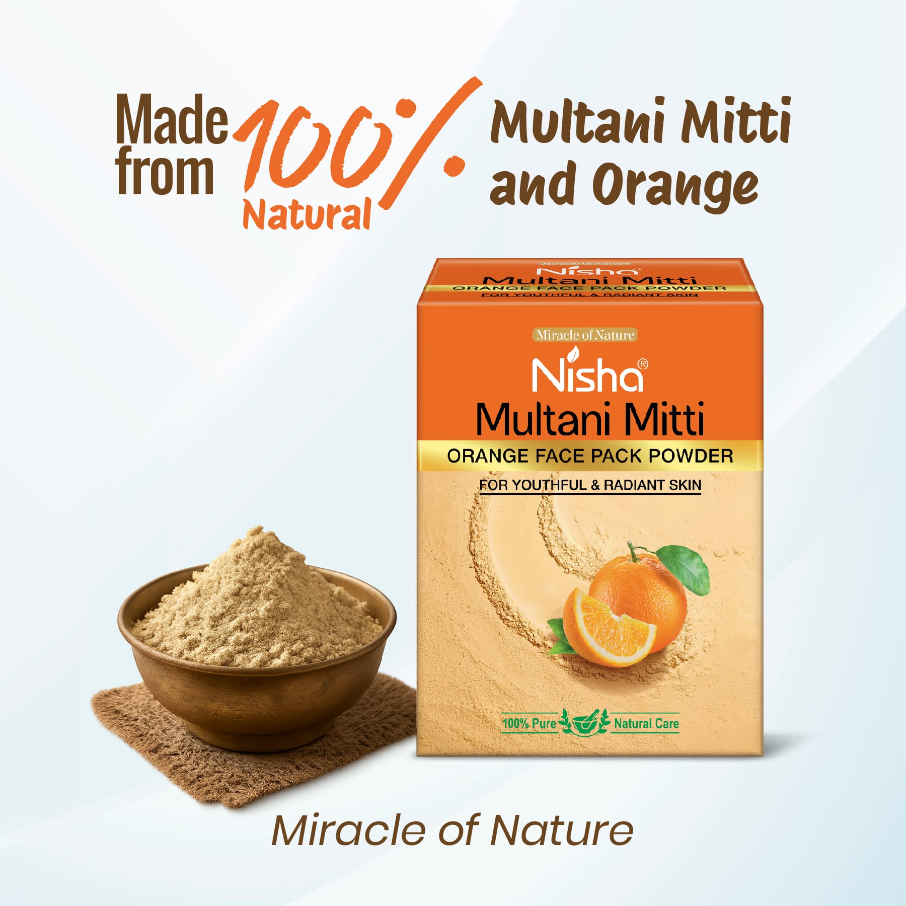 Nisha Multani Mitti Orange Face Pack Powder