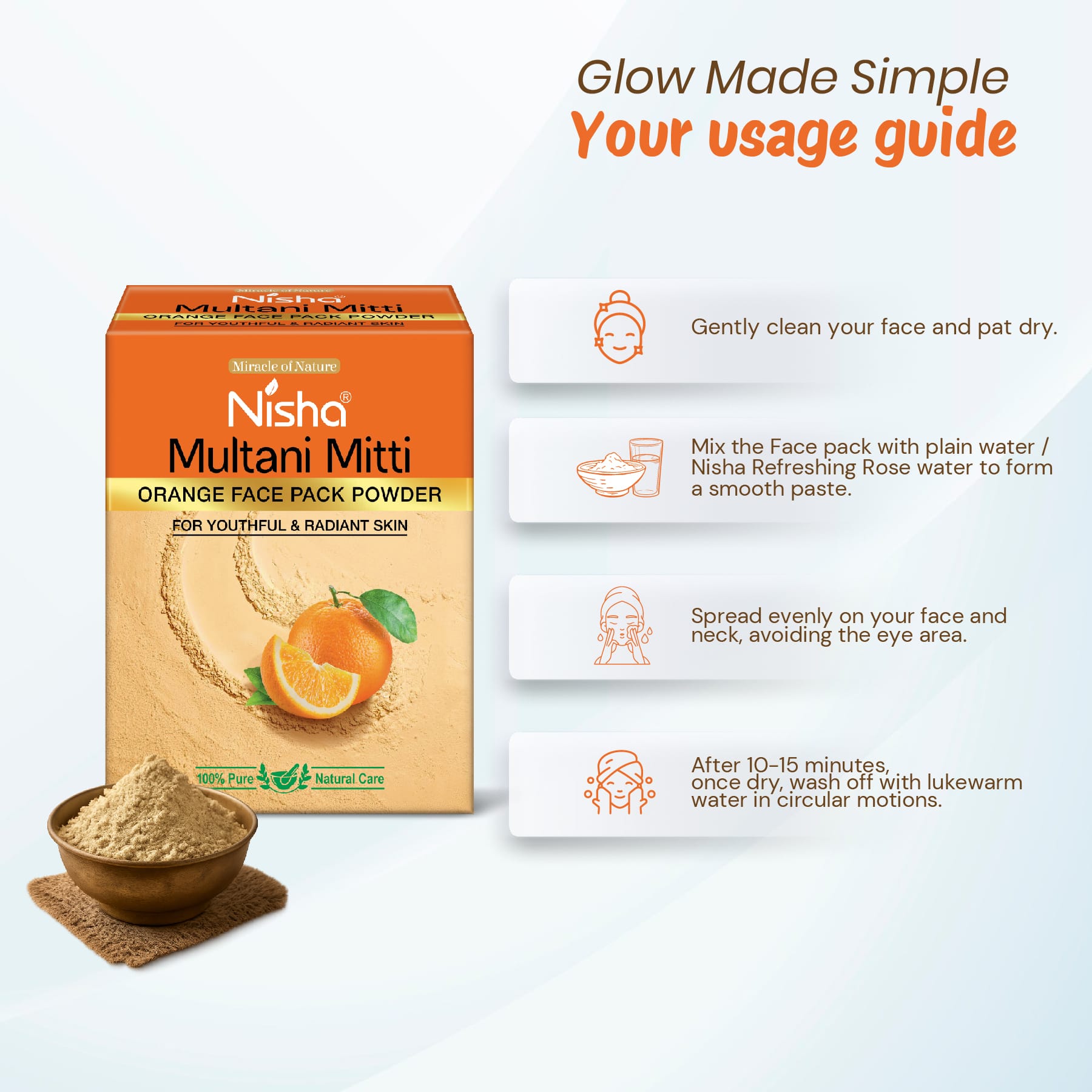 Nisha Multani Mitti Orange Face Pack Powder