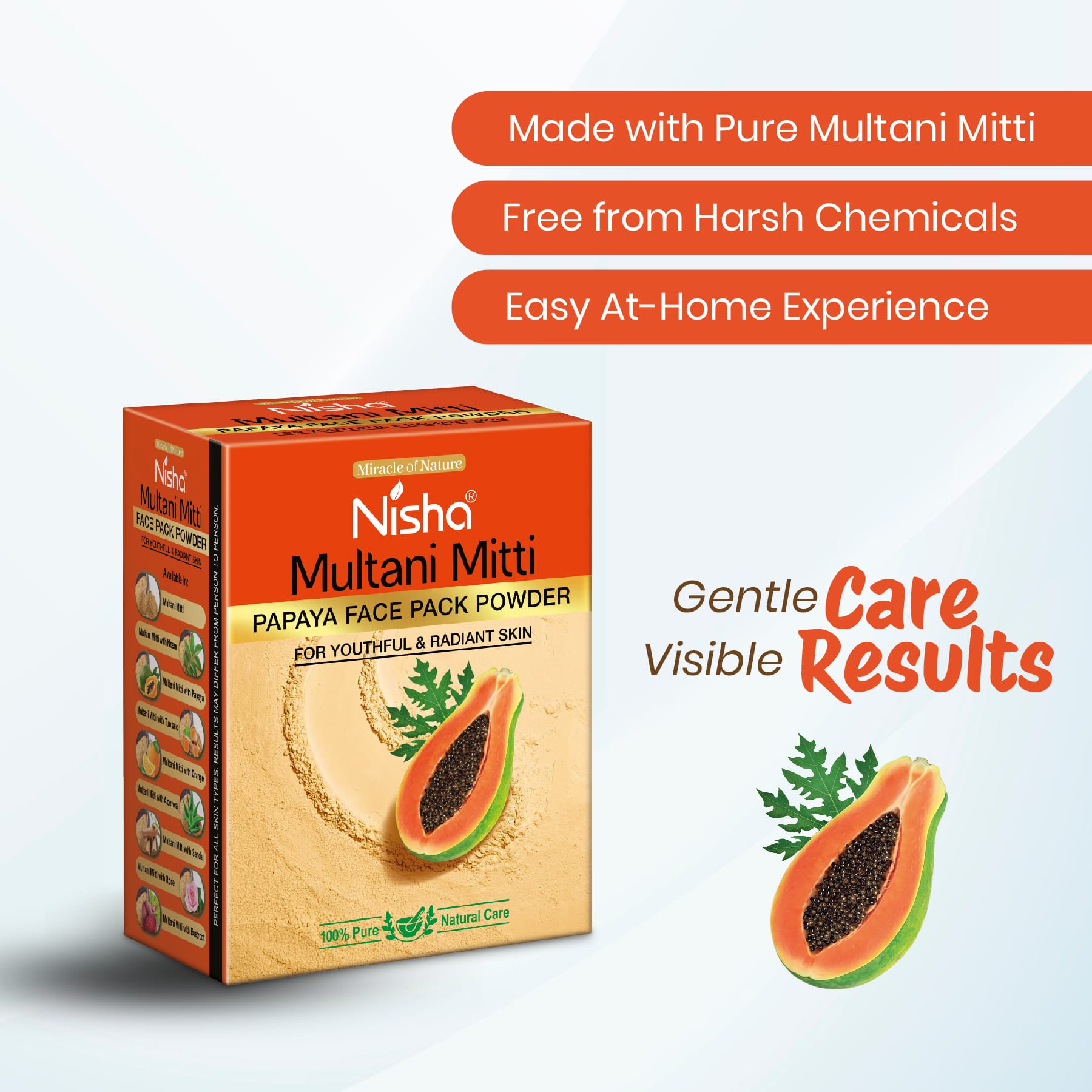 Nisha Multani Mitti Papaya Face Pack Powder