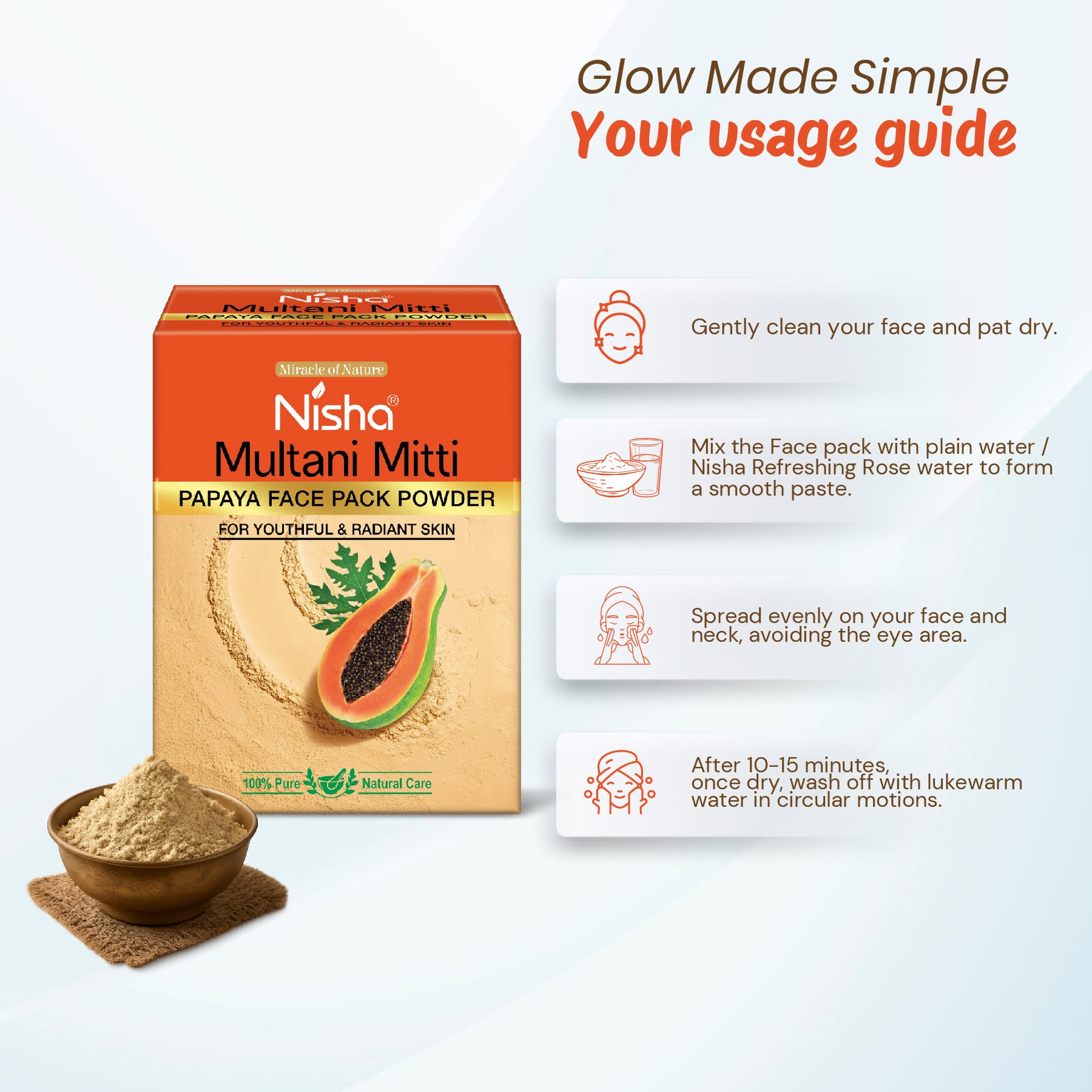 Nisha Multani Mitti Papaya Face Pack Powder