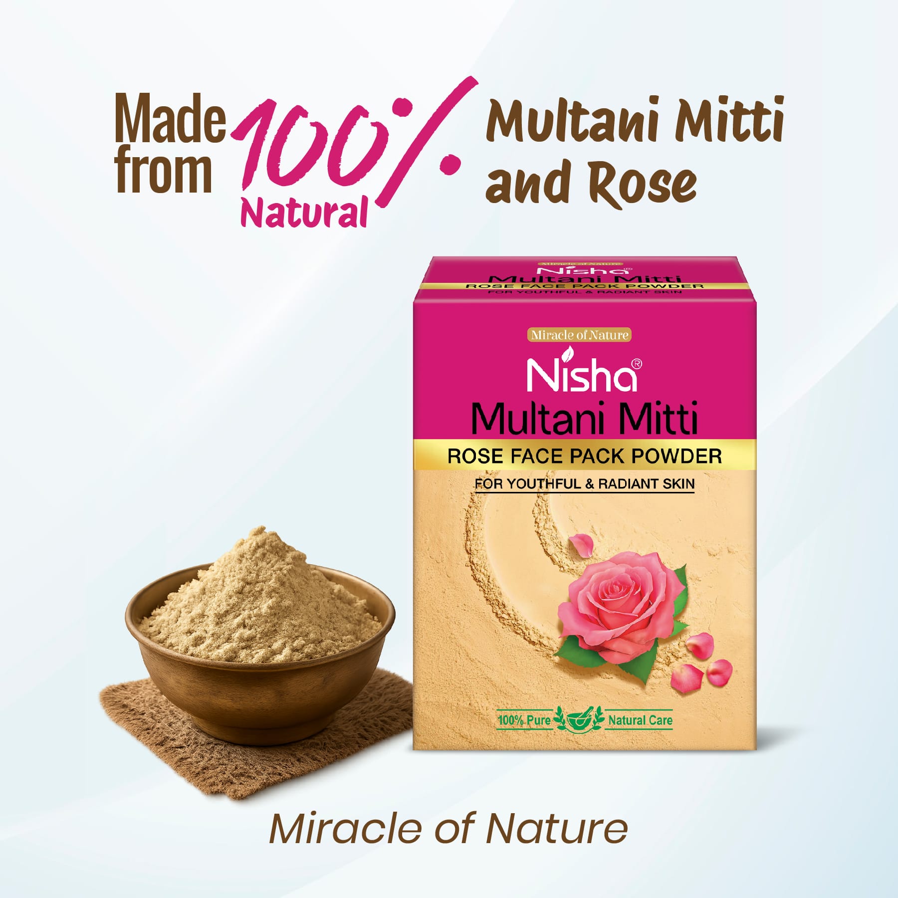 Nisha Multani Mitti Rose Face Pack Powder