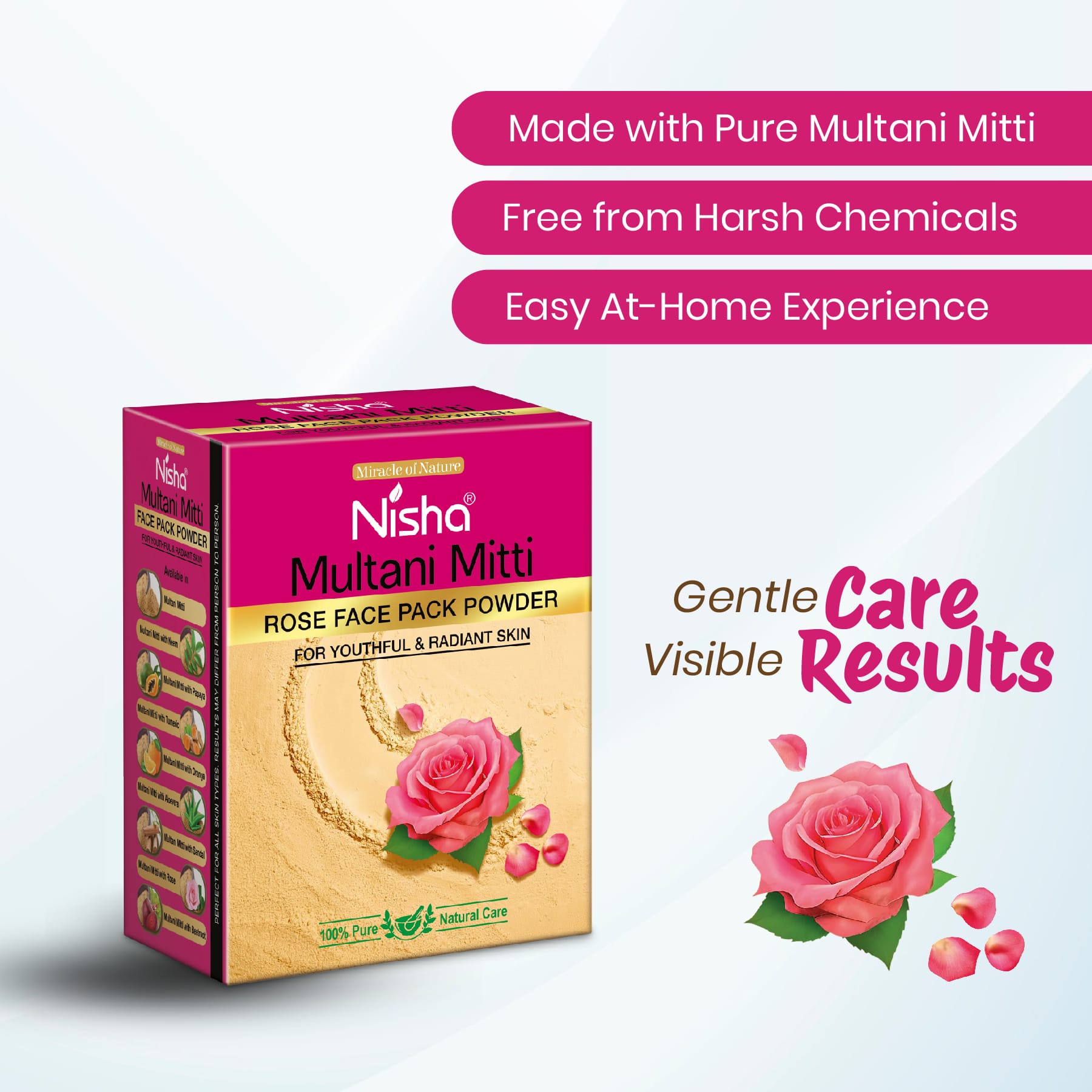 Nisha Multani Mitti Rose Face Pack Powder