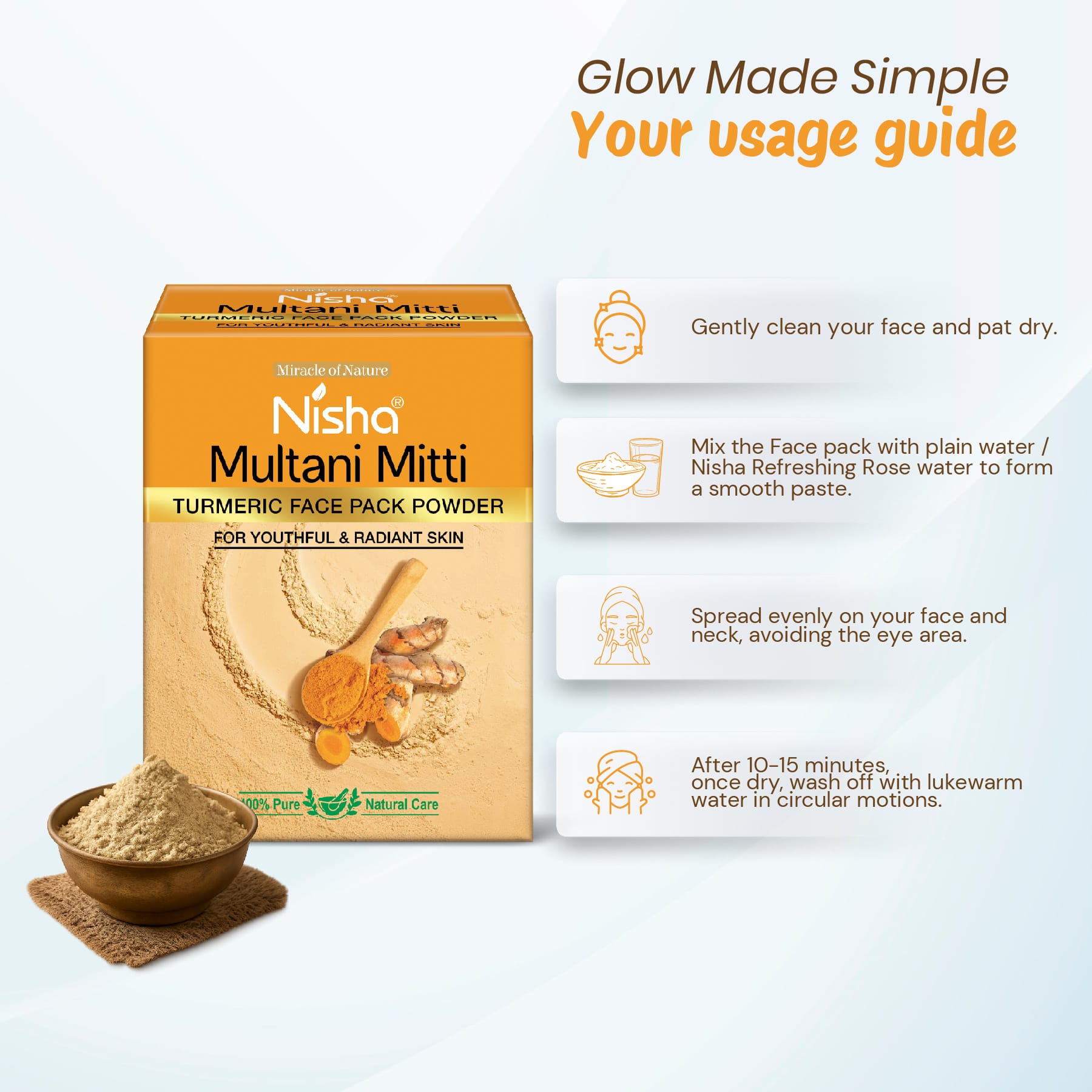 Nisha Multani Mitti Turmeric Face Pack Powder