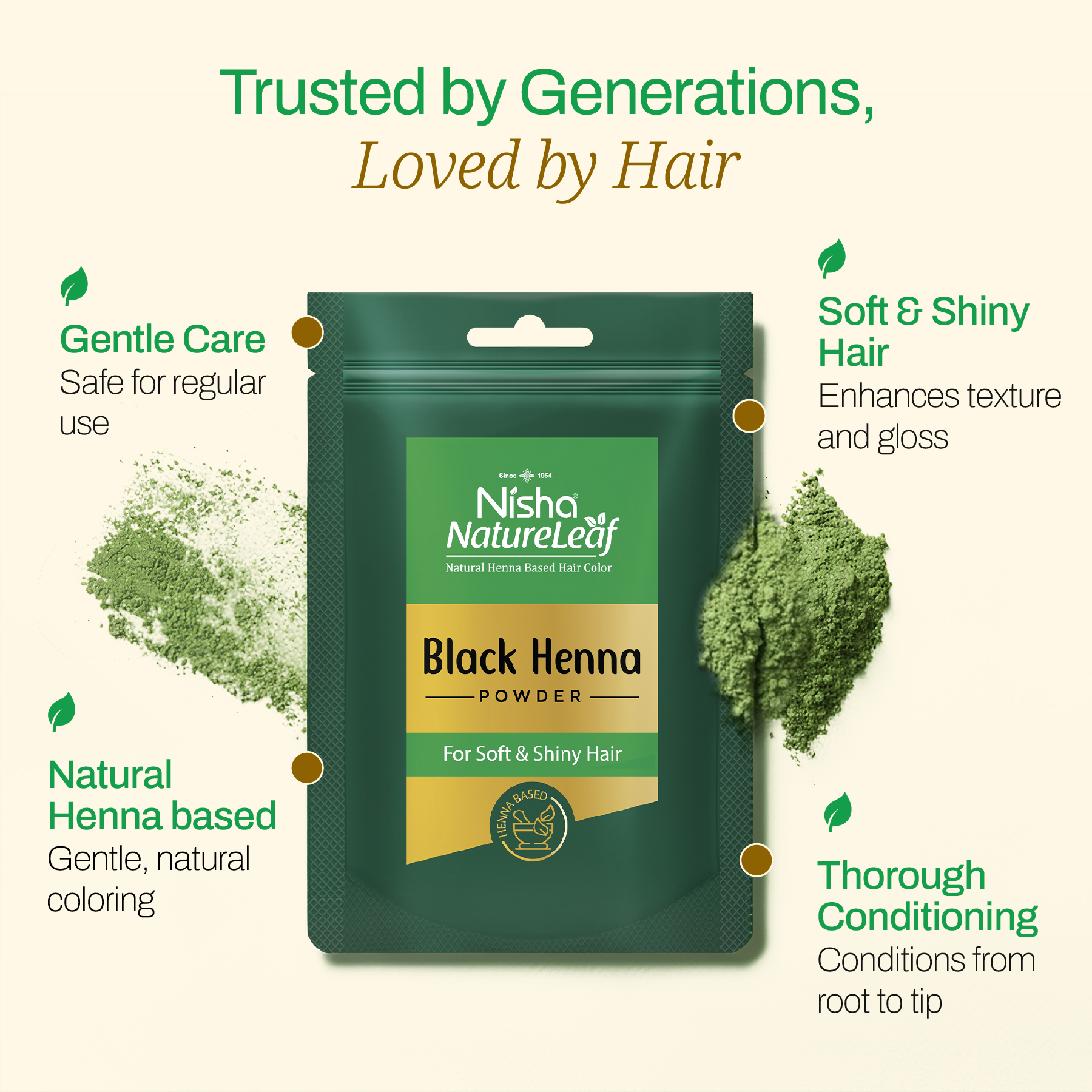 Nisha Natureleaf Natural Henna Based Hair Color Black Henna Powder