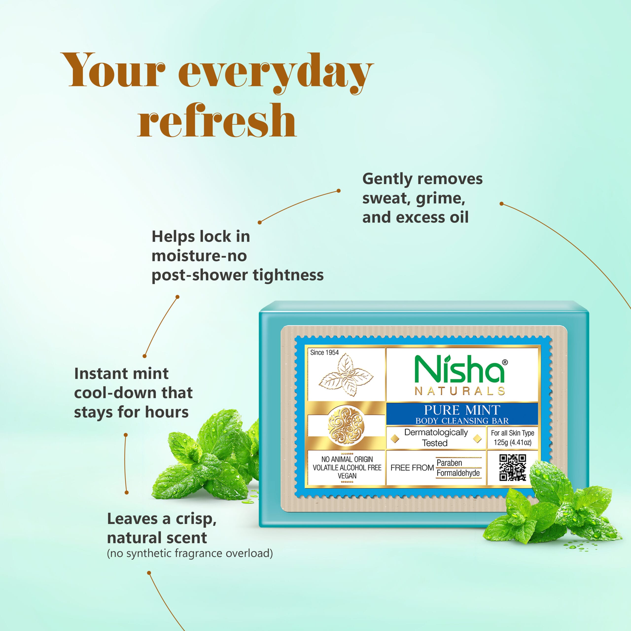 Nisha Body Cleansing Bar Pure Mint