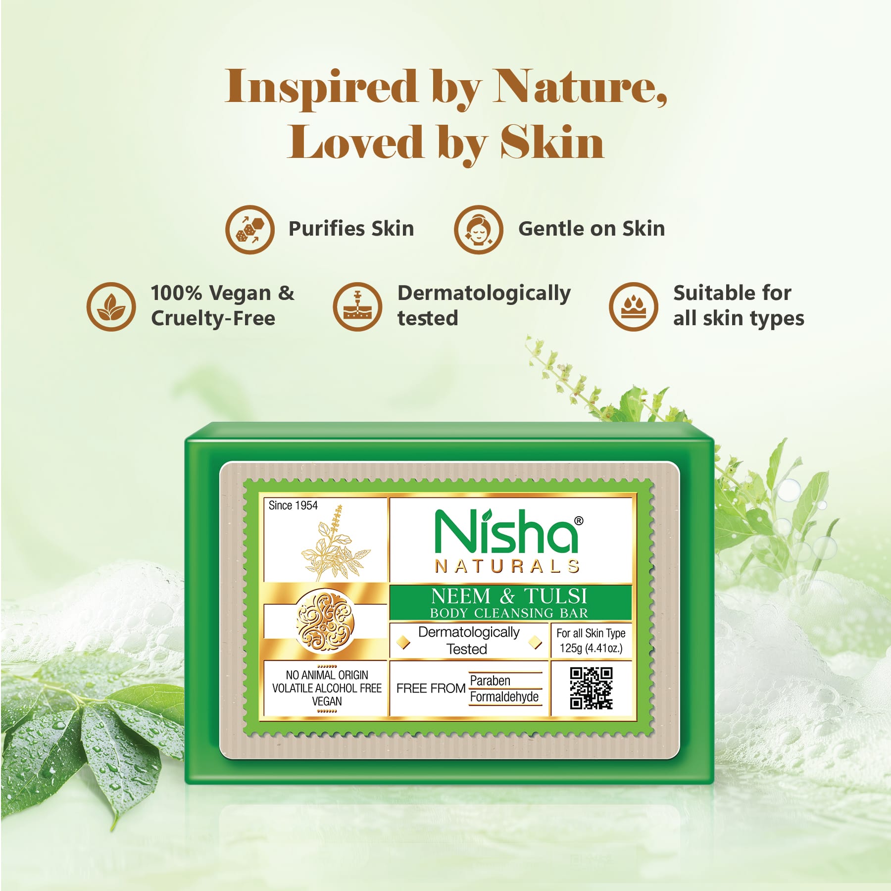 Nisha Body Cleansing Bar Neem & Tulsi