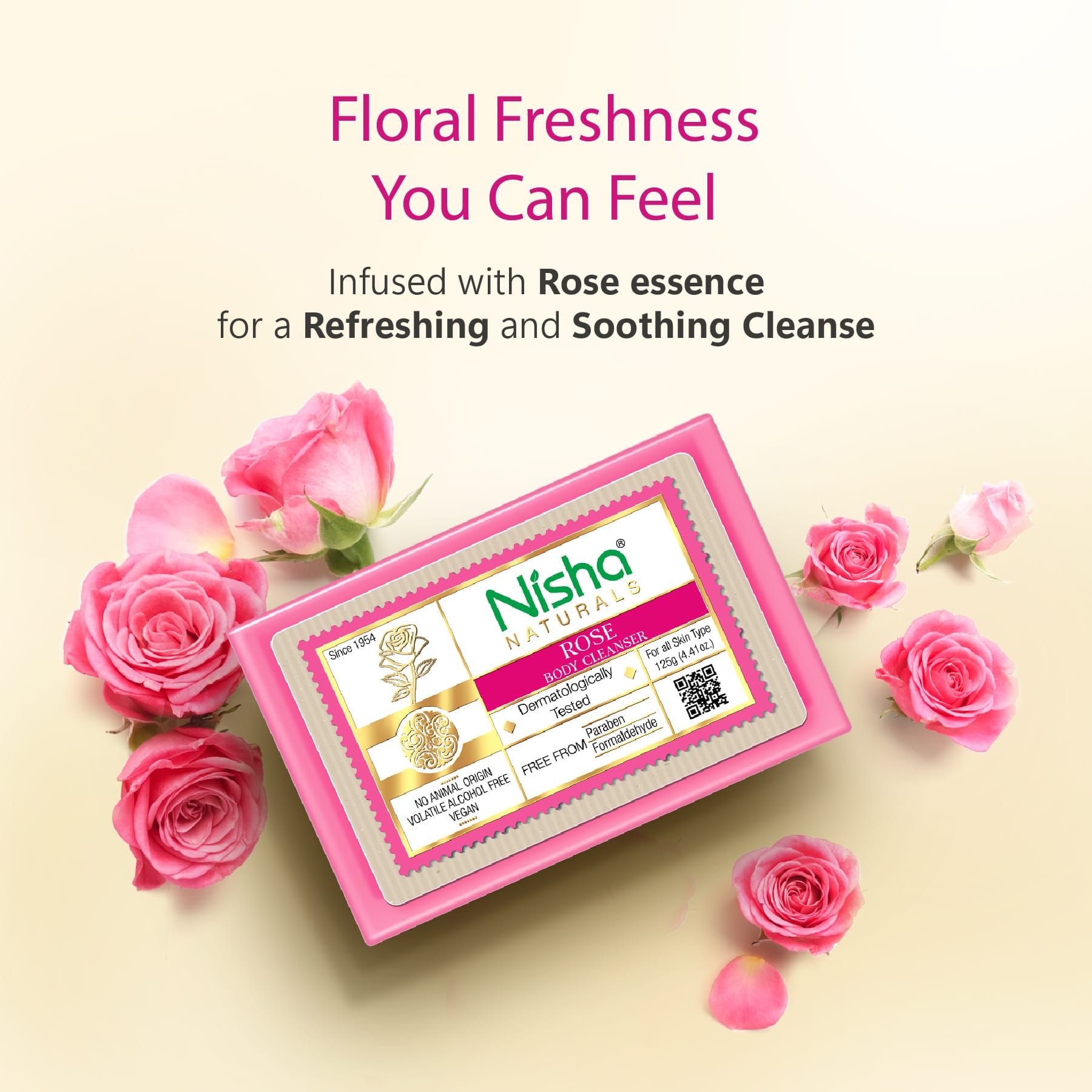 Nisha Body Cleansing Bar Rose