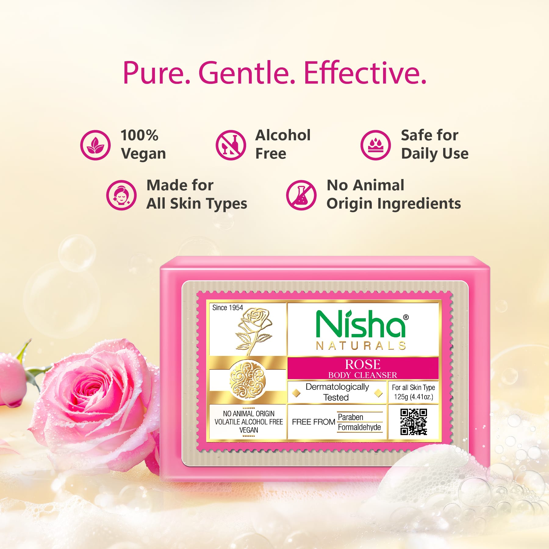 Nisha Body Cleansing Bar Rose