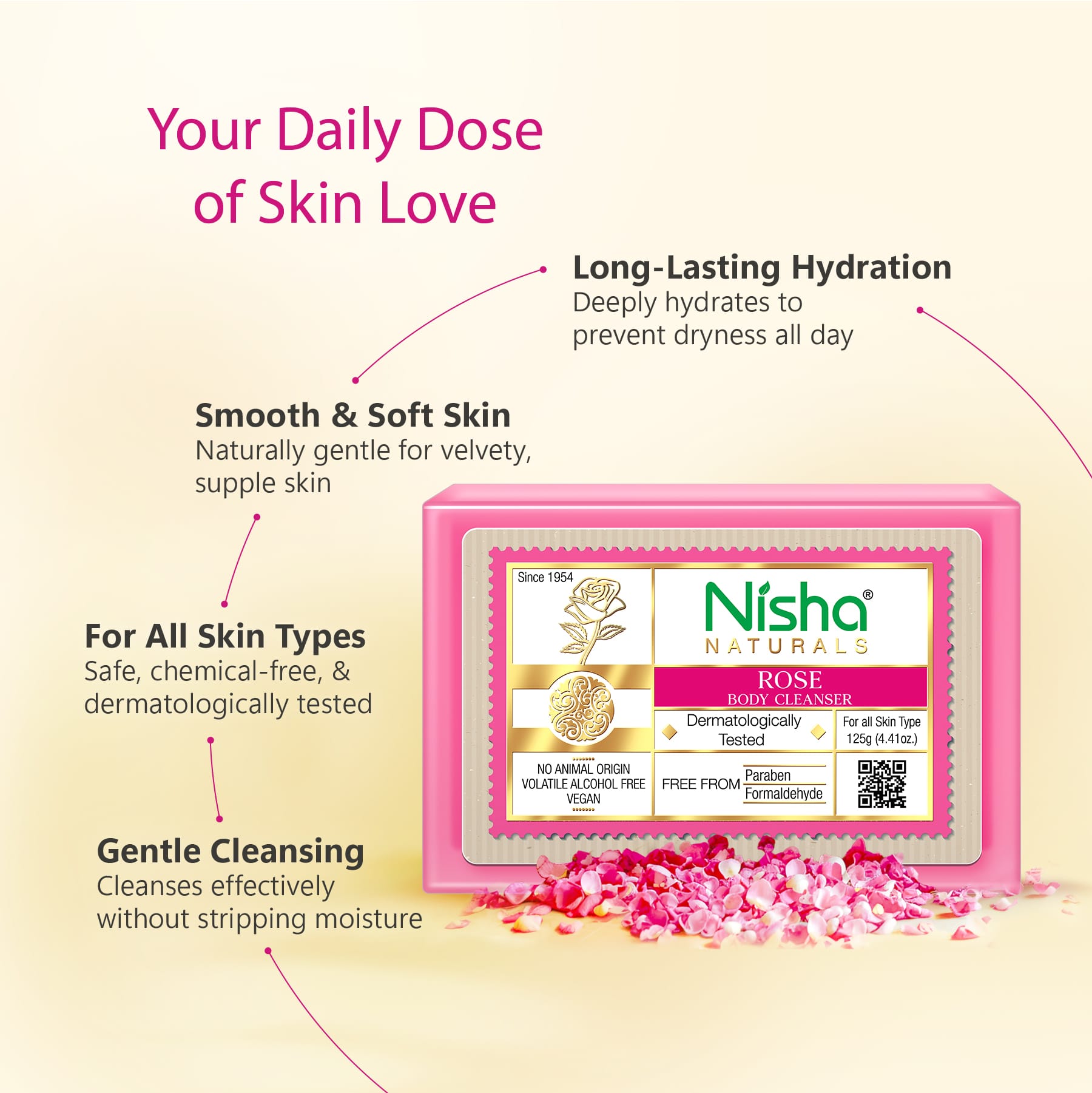 Nisha Body Cleansing Bar Rose