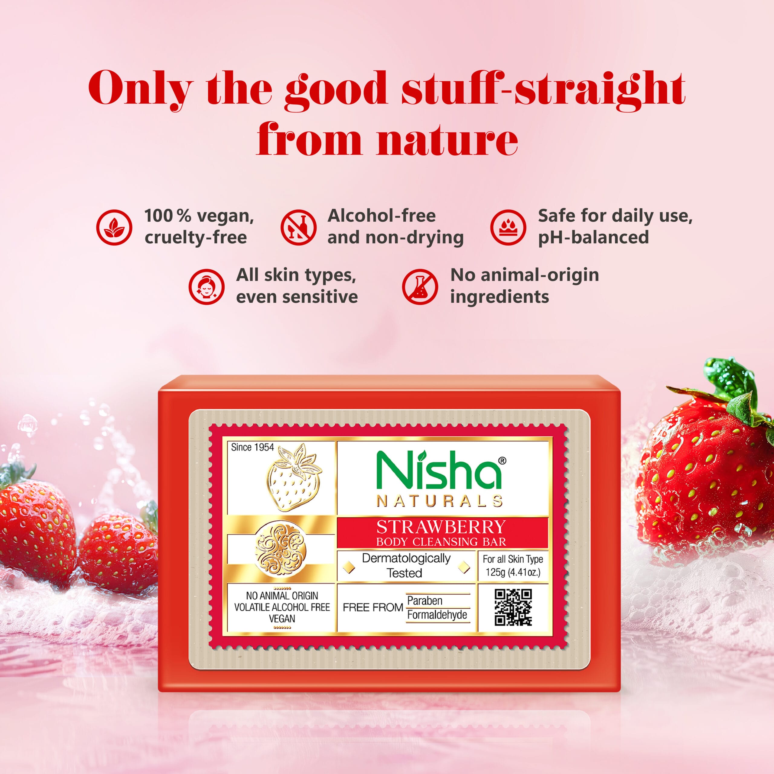 Nisha Body Cleansing Bar Strawberry