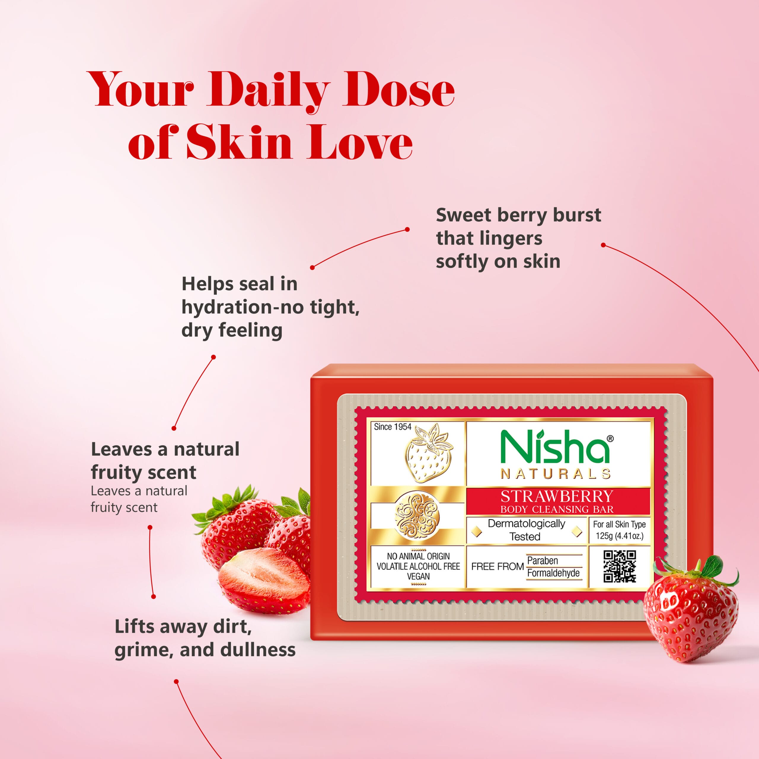 Nisha Body Cleansing Bar Strawberry