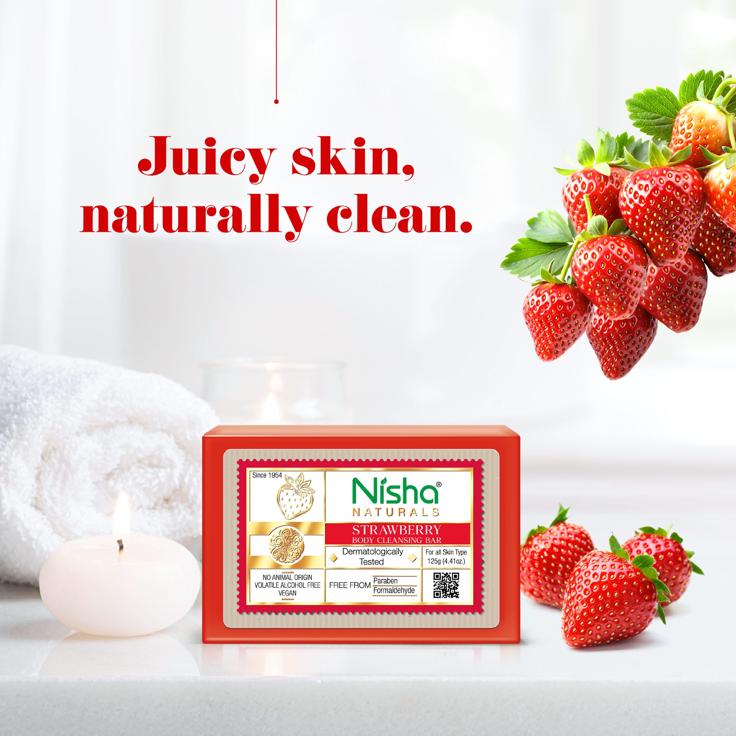Nisha Body Cleansing Bar Strawberry