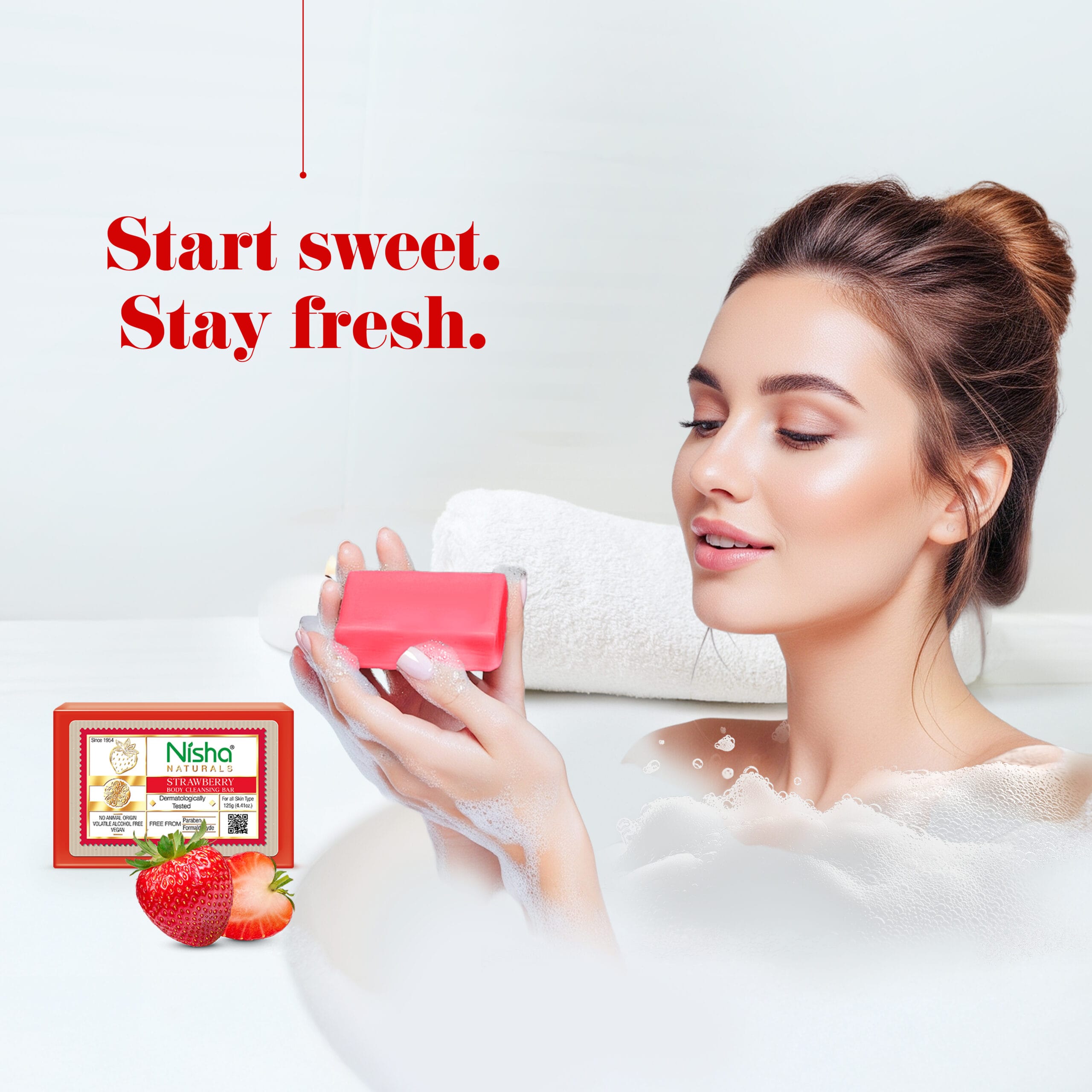 Nisha Body Cleansing Bar Strawberry