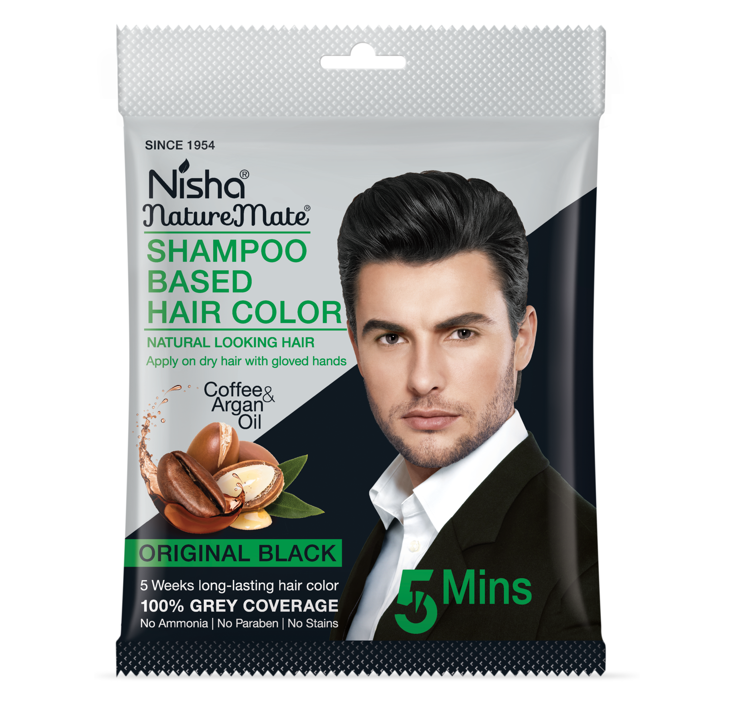 Nisha Naturemate Shampoo Based Hair Color Original Black