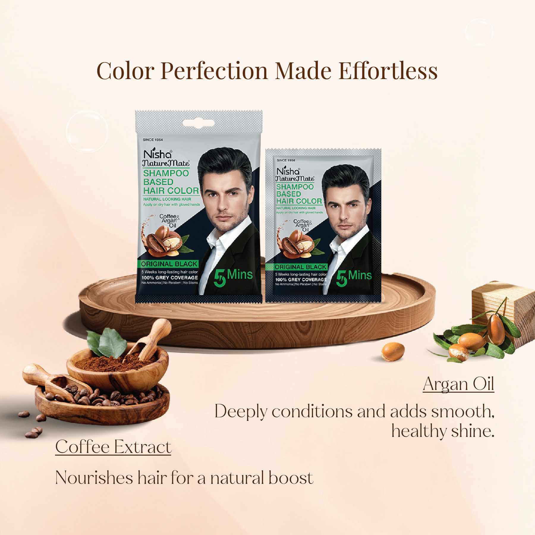 Nisha Naturemate Shampoo Based Hair Color Original Black