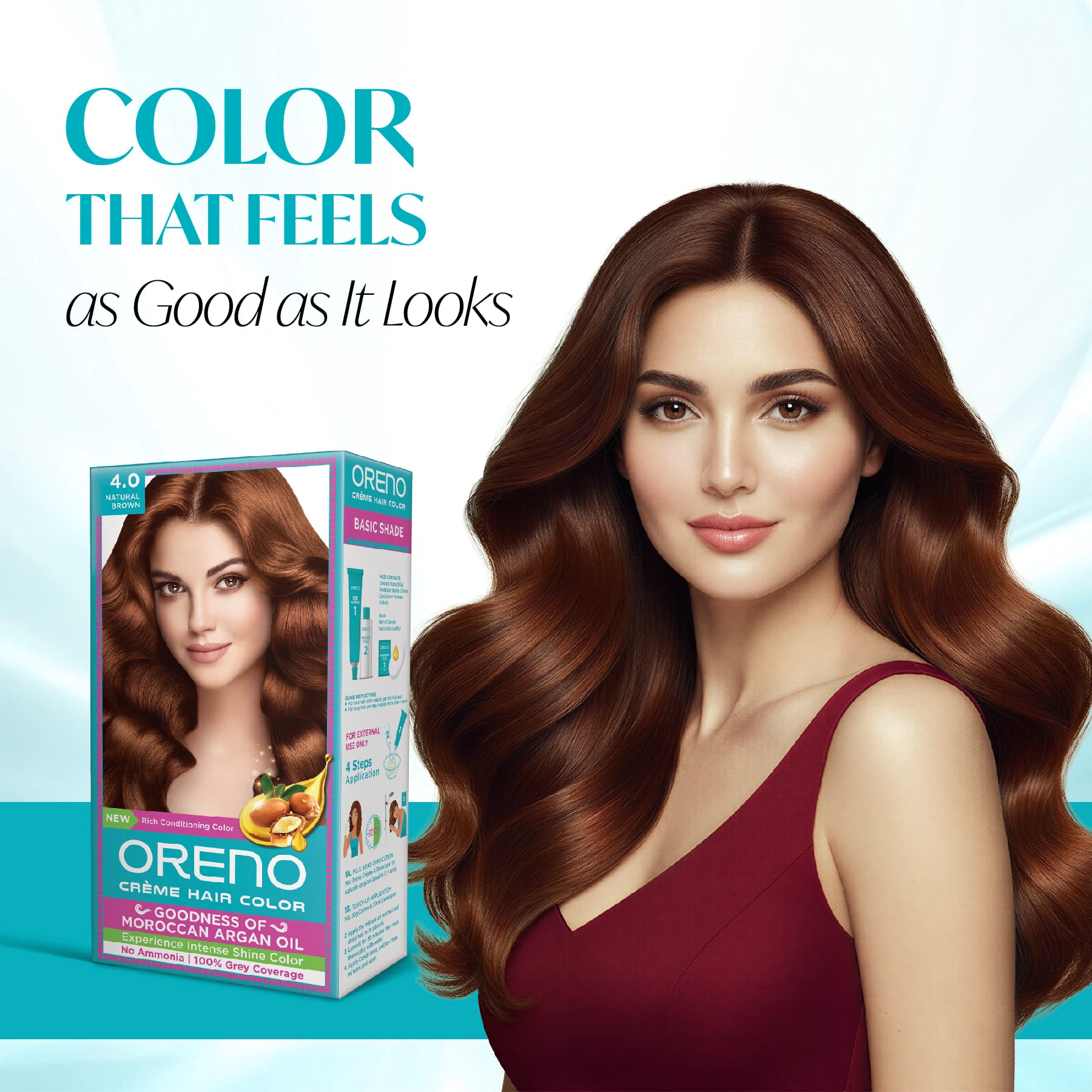 Oreno Crème Hair Color 4.0 Natural Brown