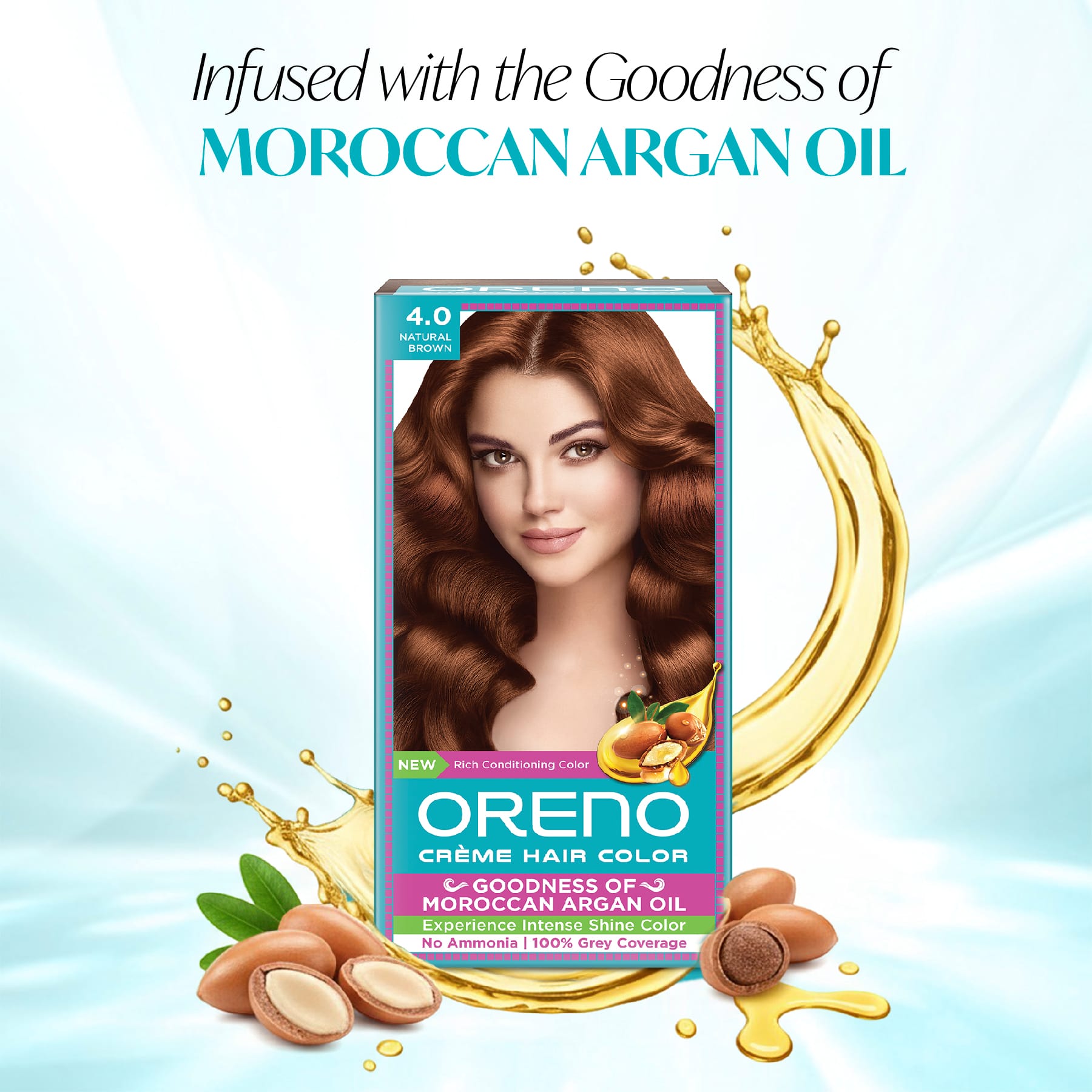 Oreno Crème Hair Color 4.0 Natural Brown