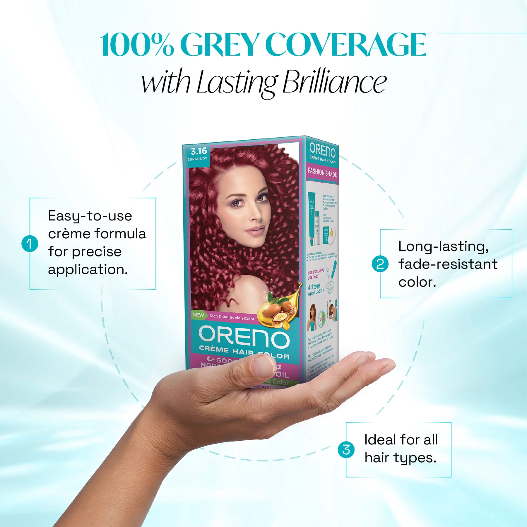Oreno Crème Hair Color 3.16 Burgundy