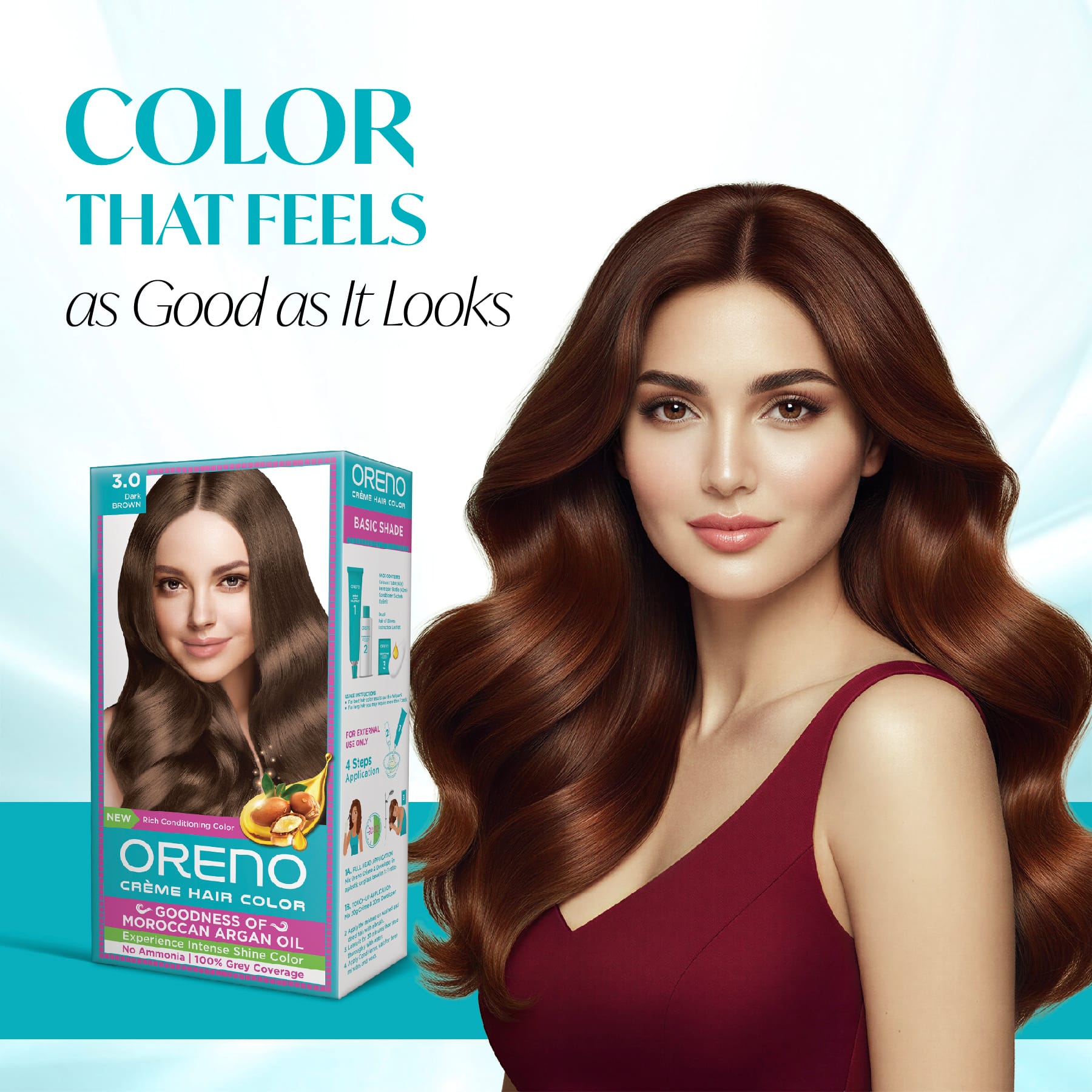 Oreno Crème Hair Color 3.0 Dark Brown