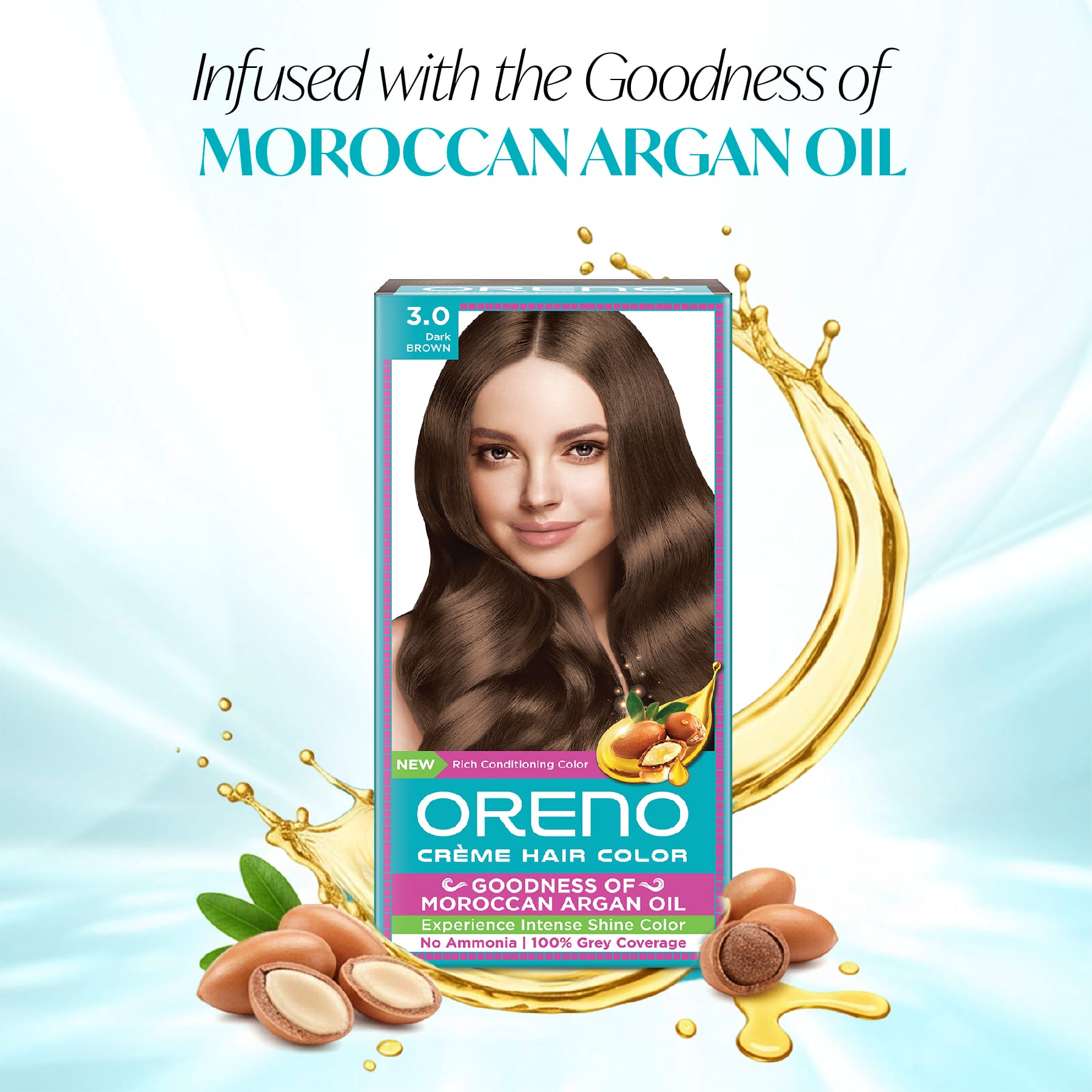 Oreno Crème Hair Color 3.0 Dark Brown