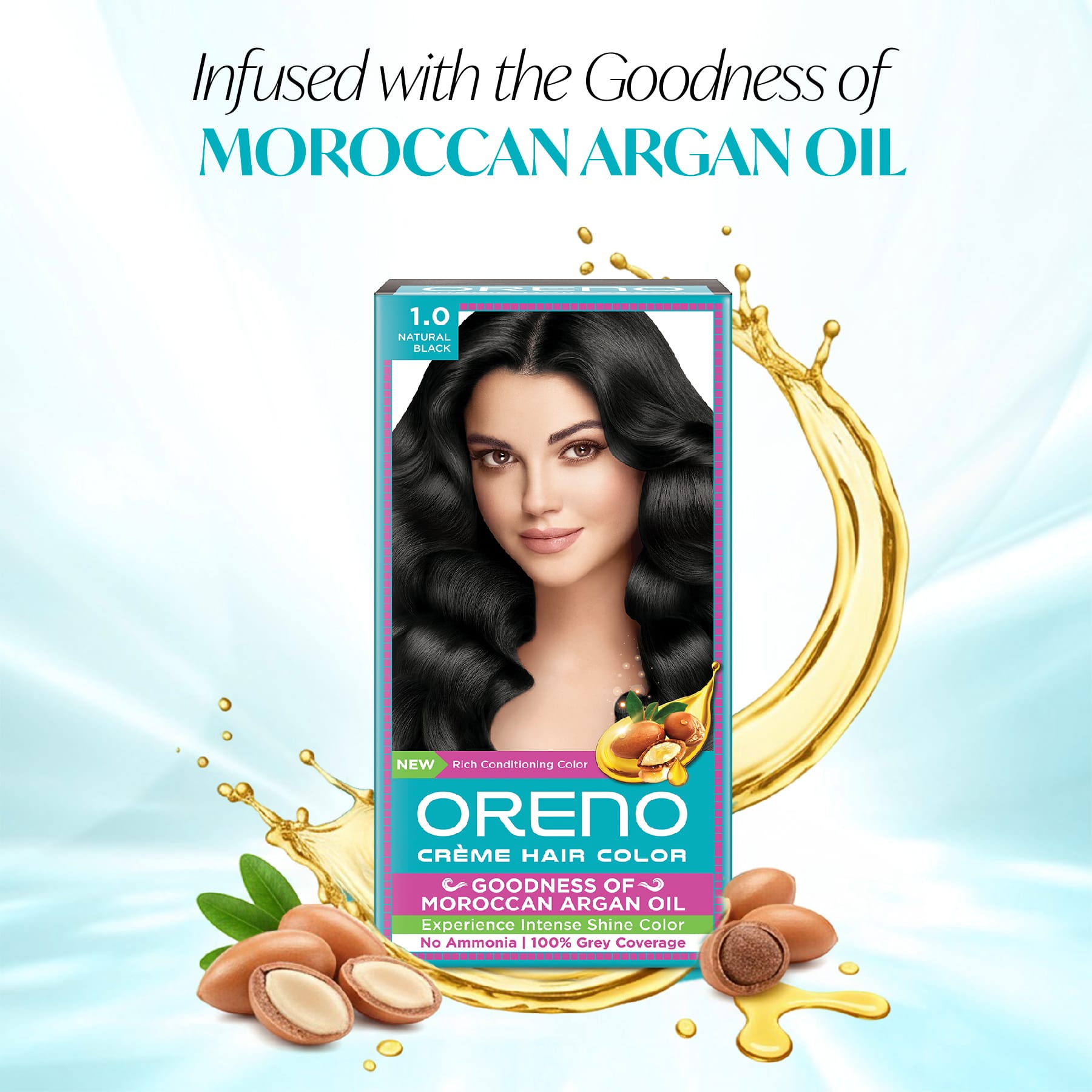 Oreno Crème Hair Color 1.0 Natural Black