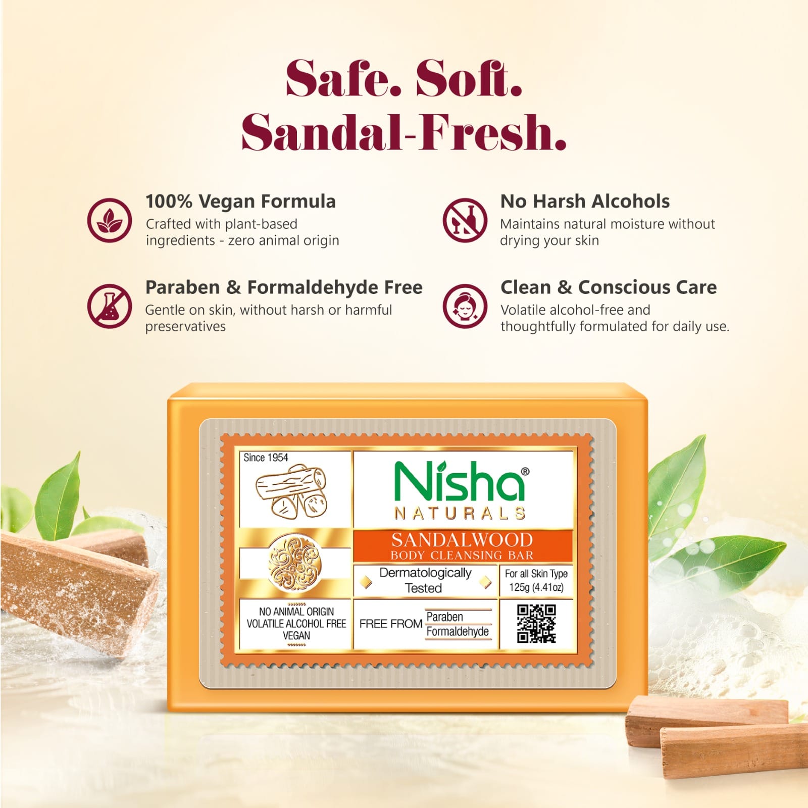 Nisha Body Cleansing Bar Sandalwood