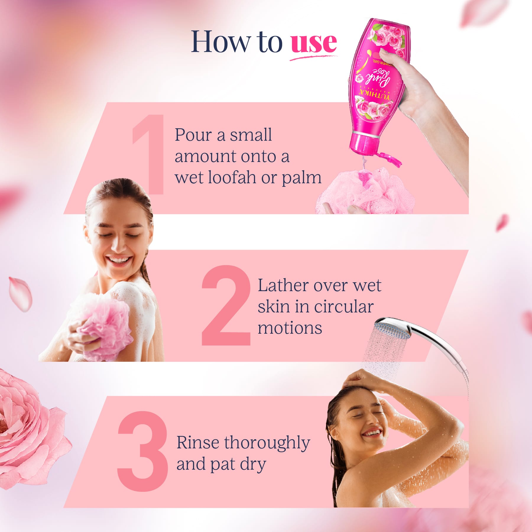 Yuthika Naturals Shower Gel Pink Rose 250ml