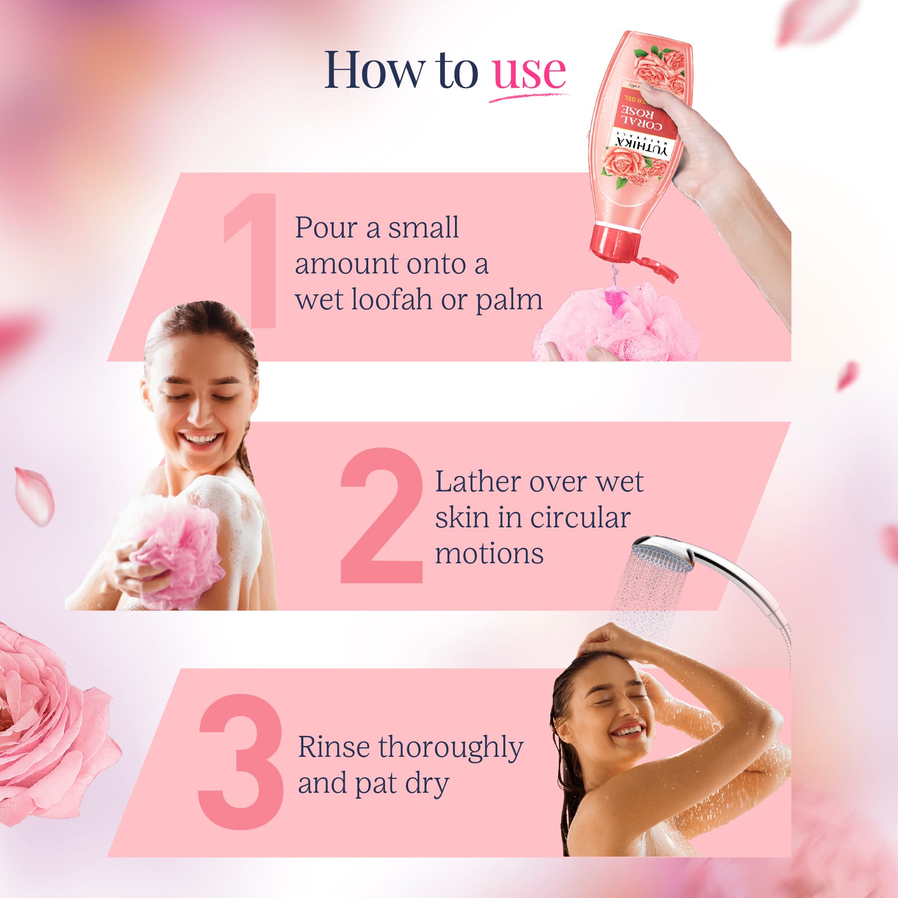 Yuthika Naturals Shower Gel Coral Rose 250ml