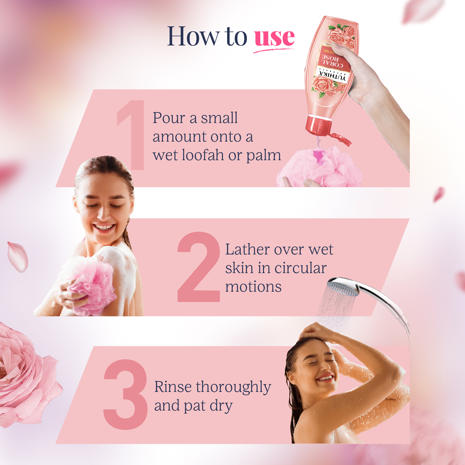 Yuthika Naturals Shower Gel Coral Rose 250ml