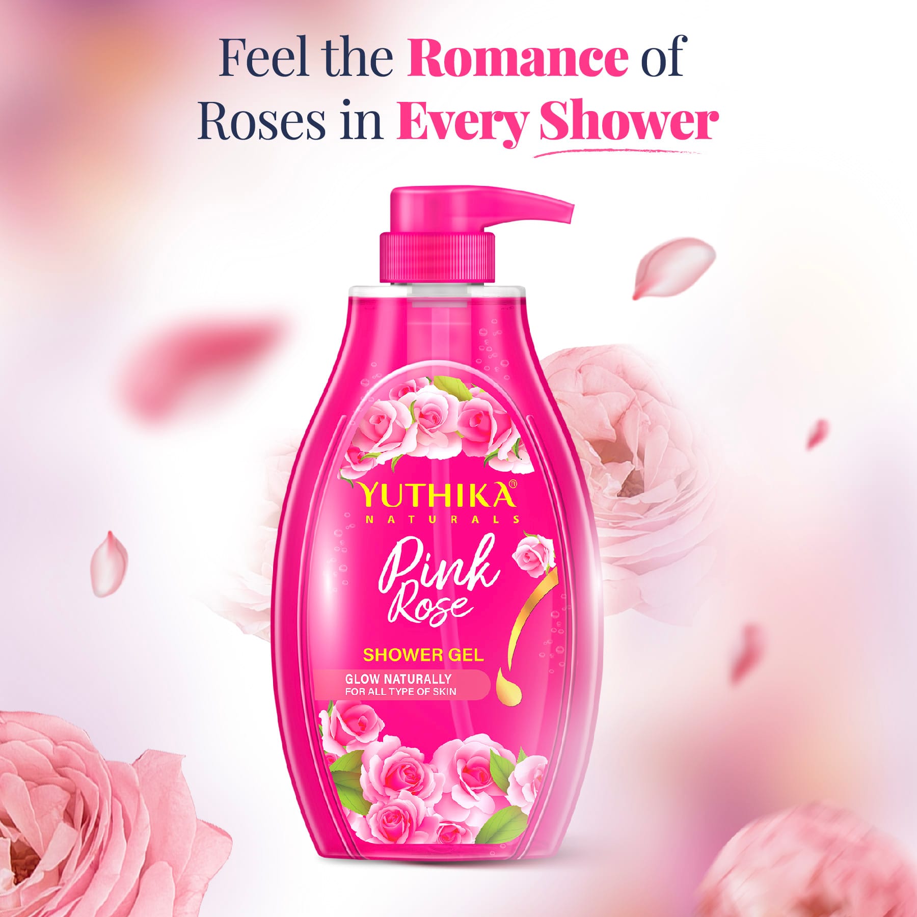 Yuthika Naturals Shower Gel Pink Rose 750ml