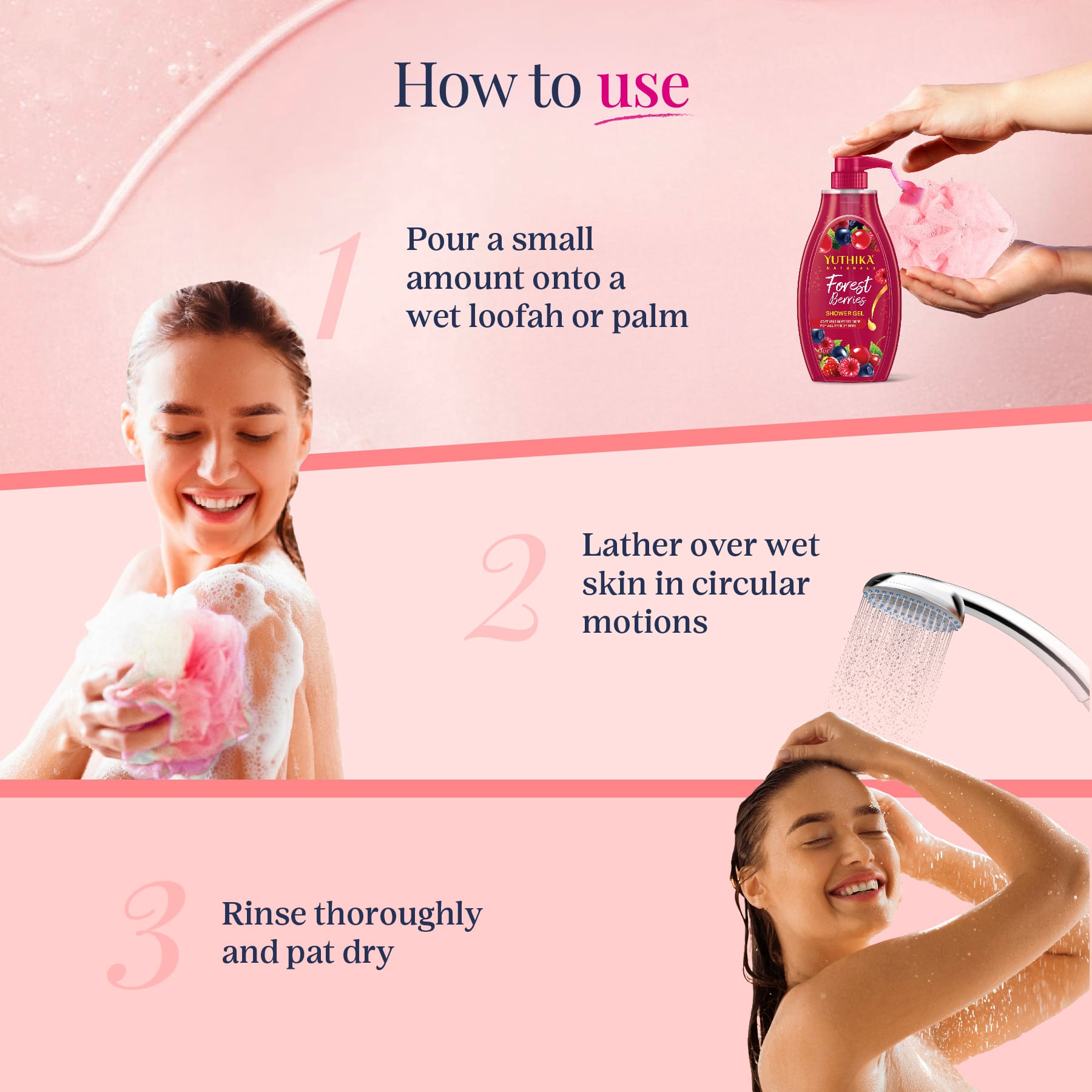 Yuthika Naturals Shower Gel Forest Berries 750ml