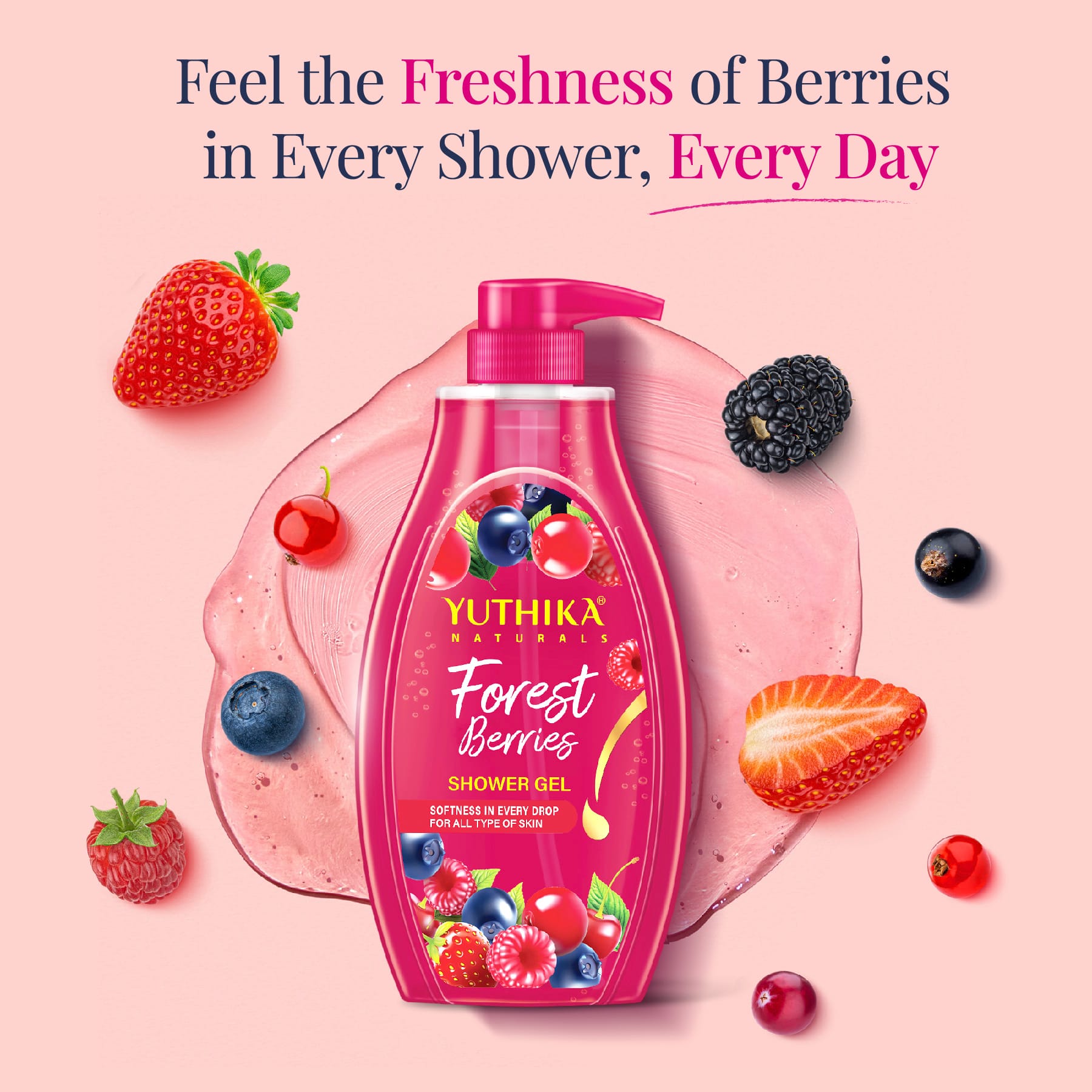 Yuthika Naturals Shower Gel Forest Berries 750ml