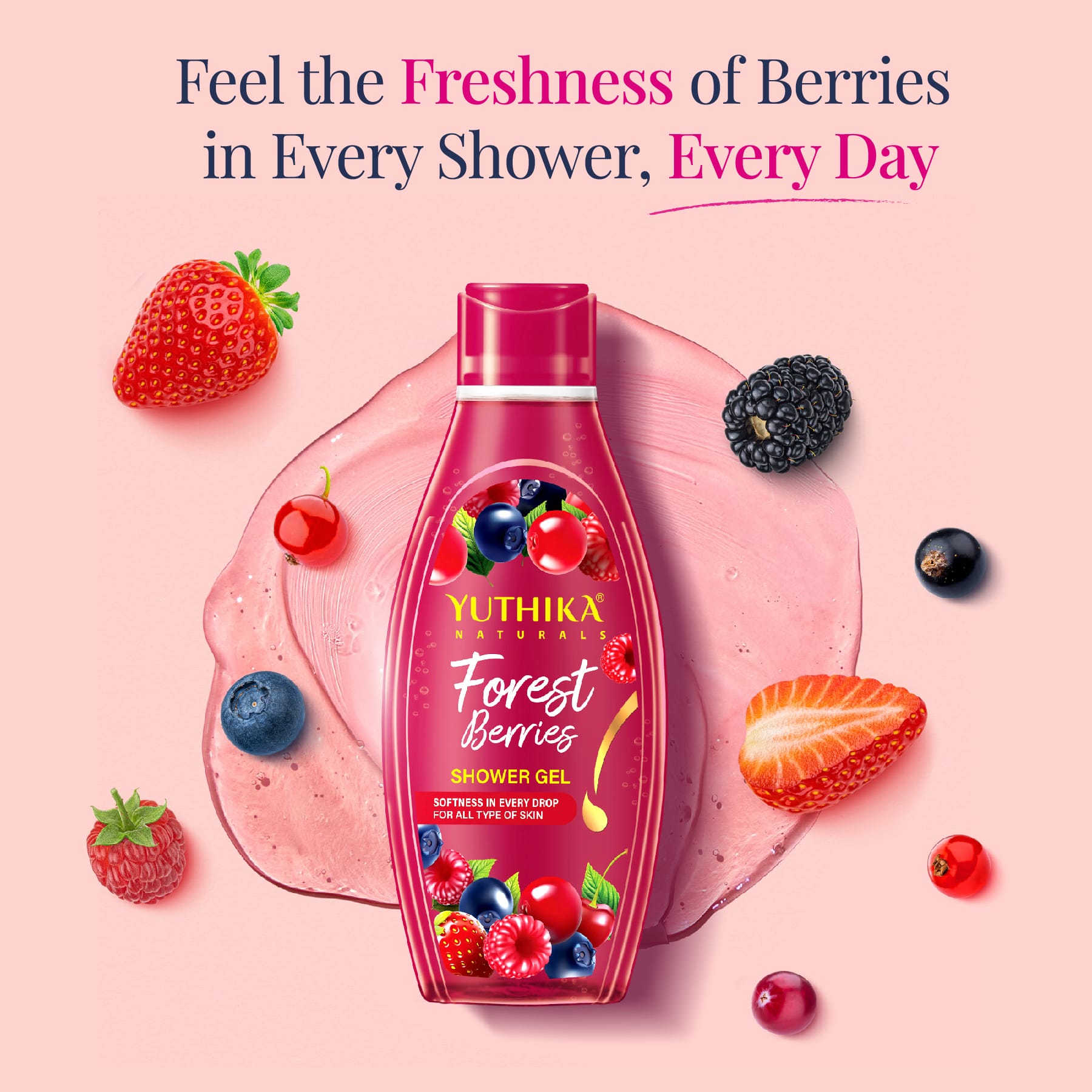 Yuthika Naturals Shower Gel Forest Berries 250ml