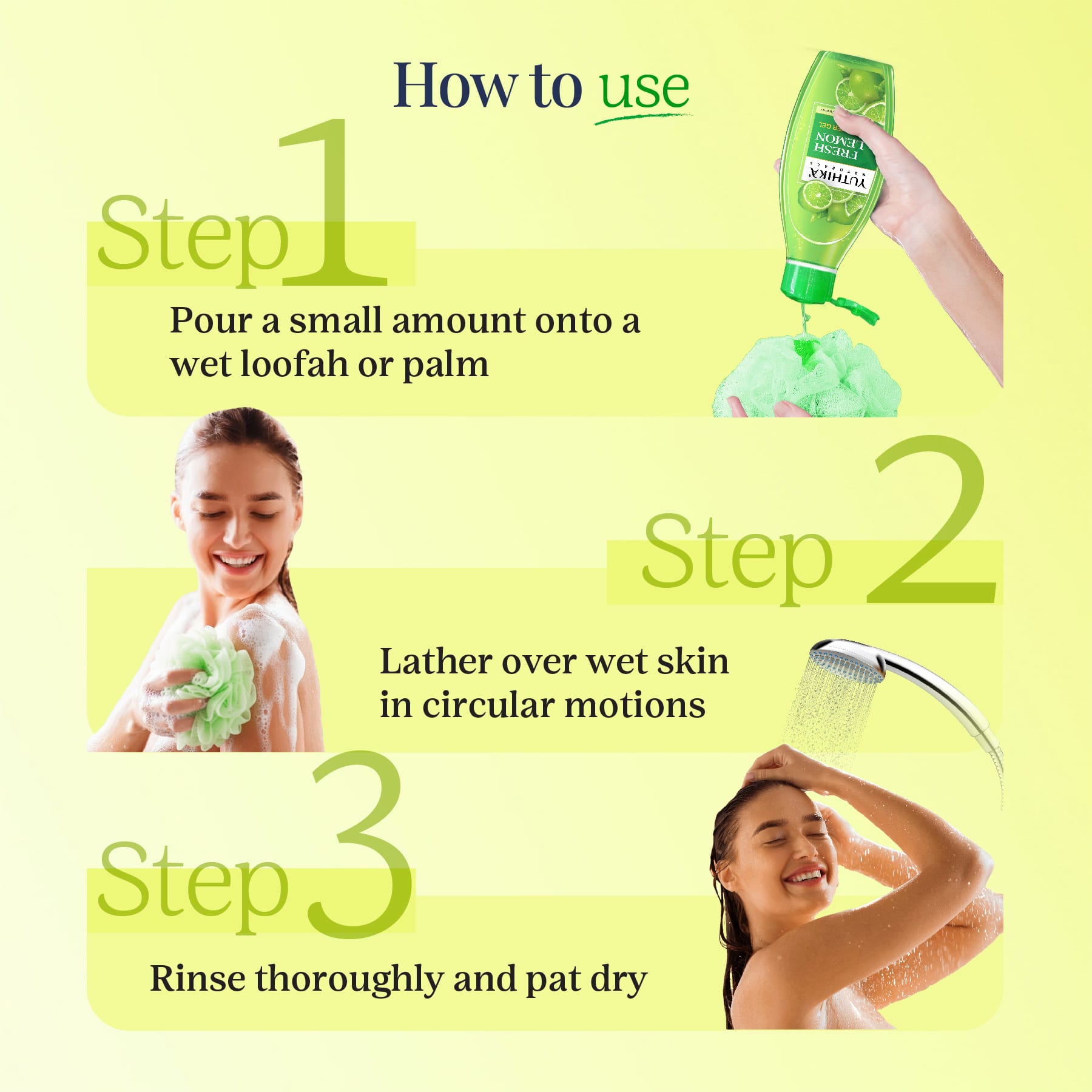 Yuthika Naturals Shower Gel Fresh Lemon 250ml