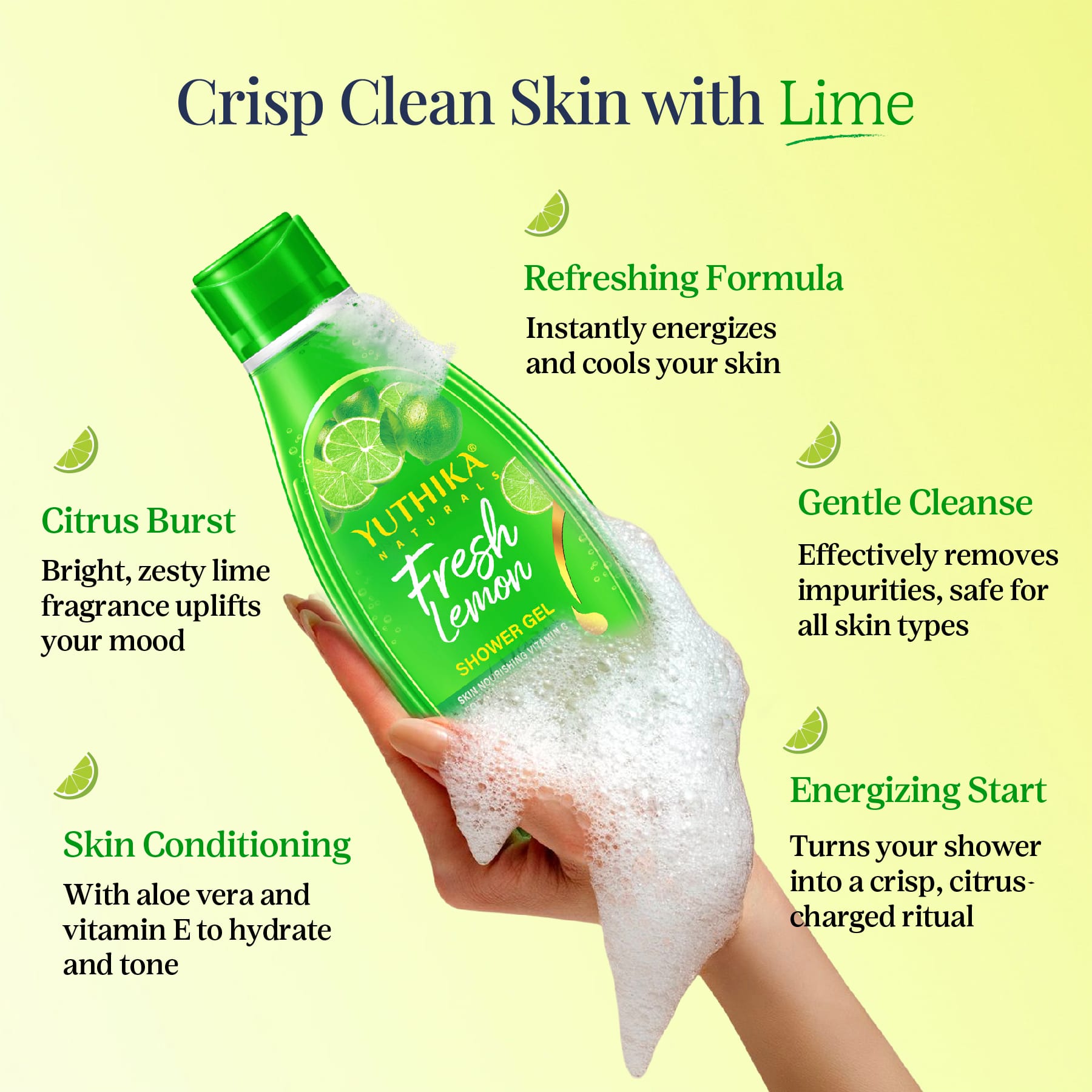 Yuthika Naturals Shower Gel Fresh Lemon 250ml