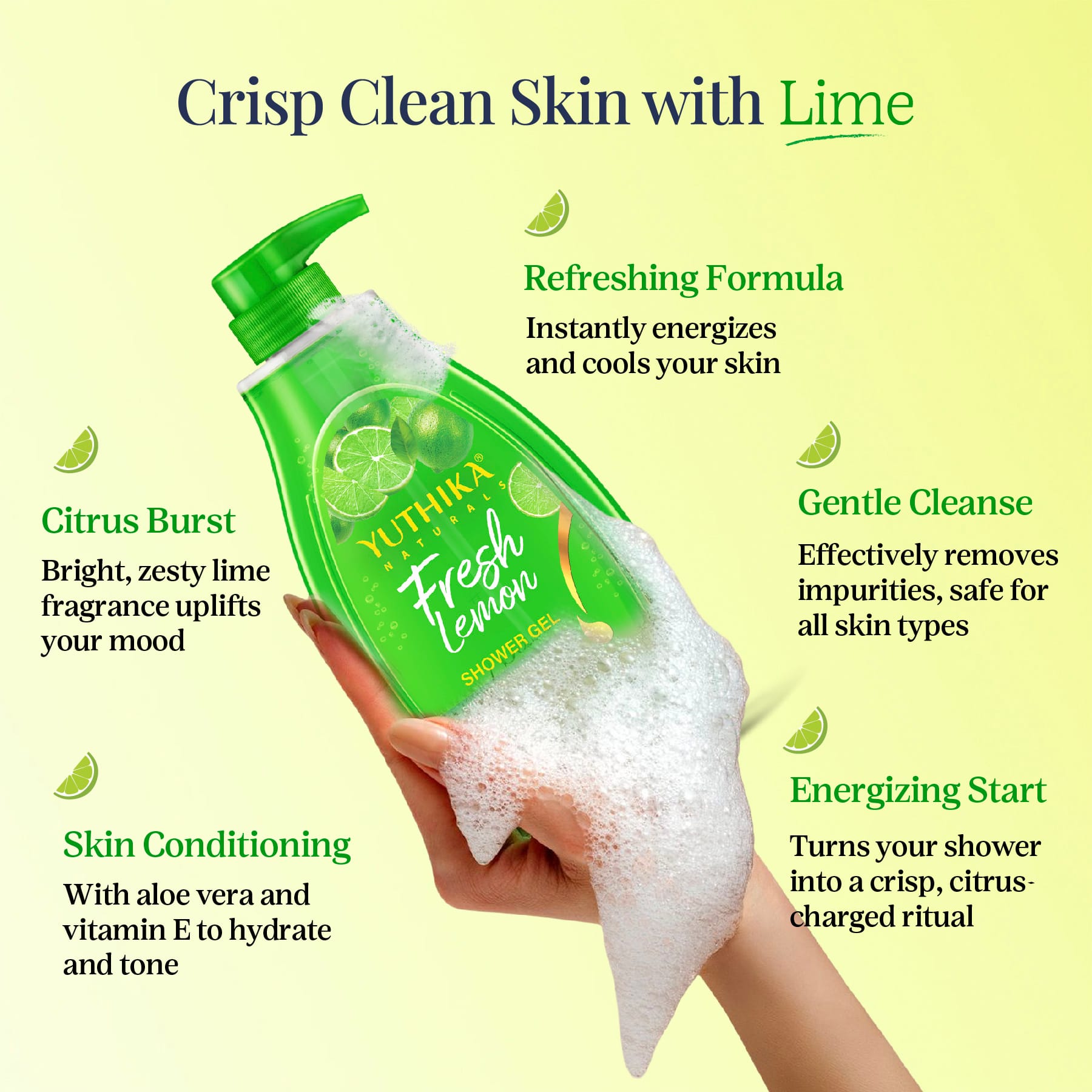 Yuthika Naturals Shower Gel Fresh Lemon 750ml