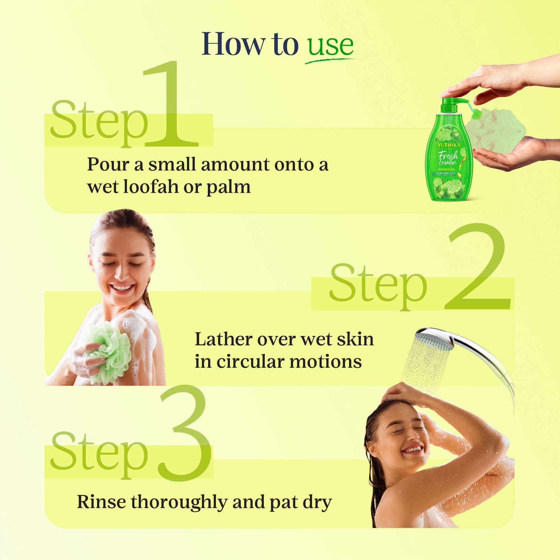 Yuthika Naturals Shower Gel Fresh Lemon 750ml