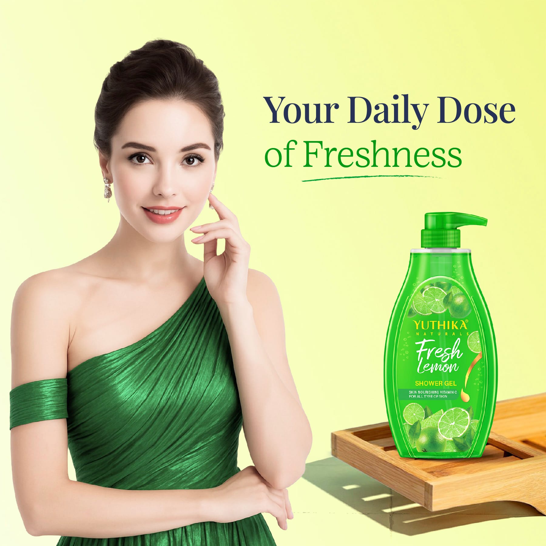 Yuthika Naturals Shower Gel Fresh Lemon 750ml