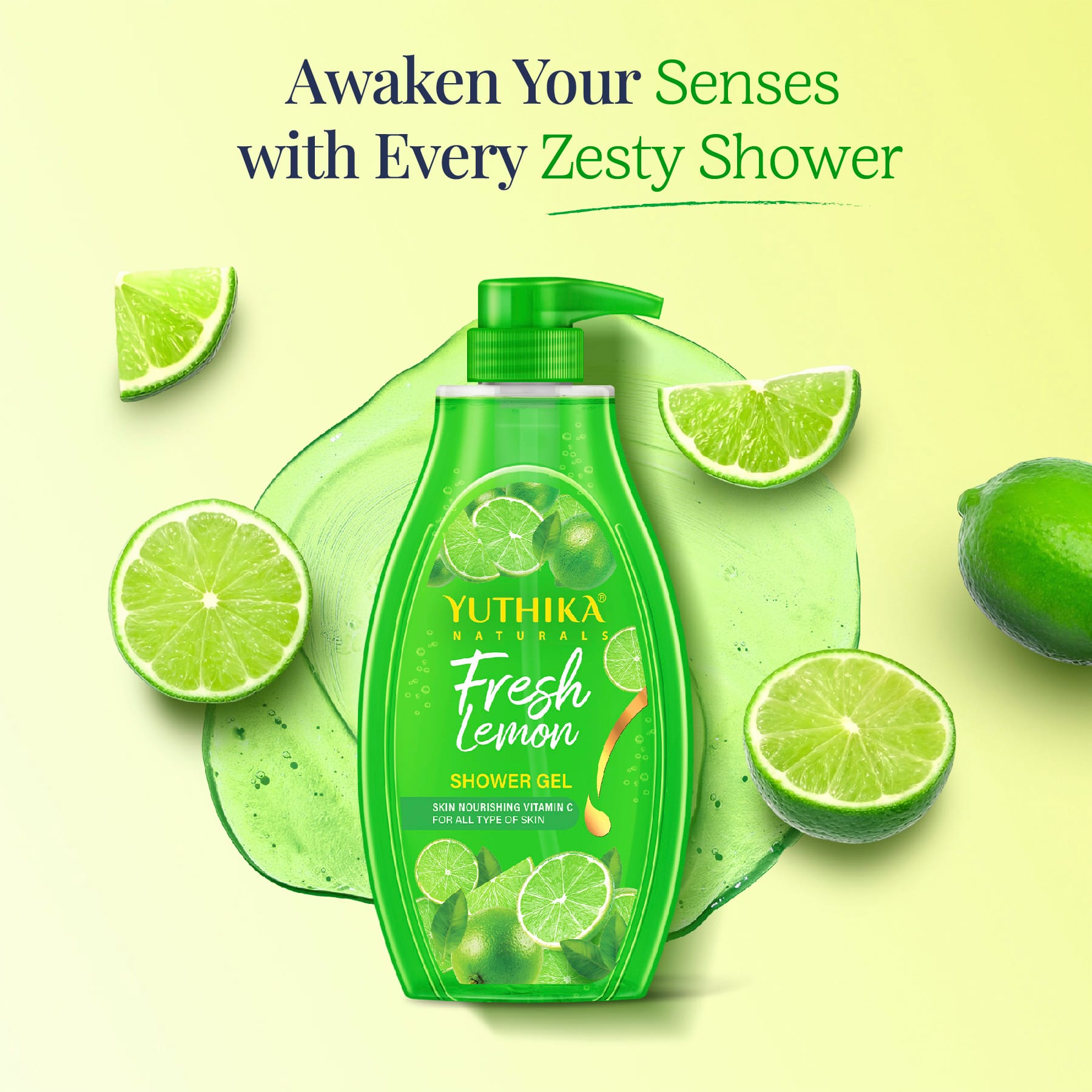 Yuthika Naturals Shower Gel Fresh Lemon 750ml