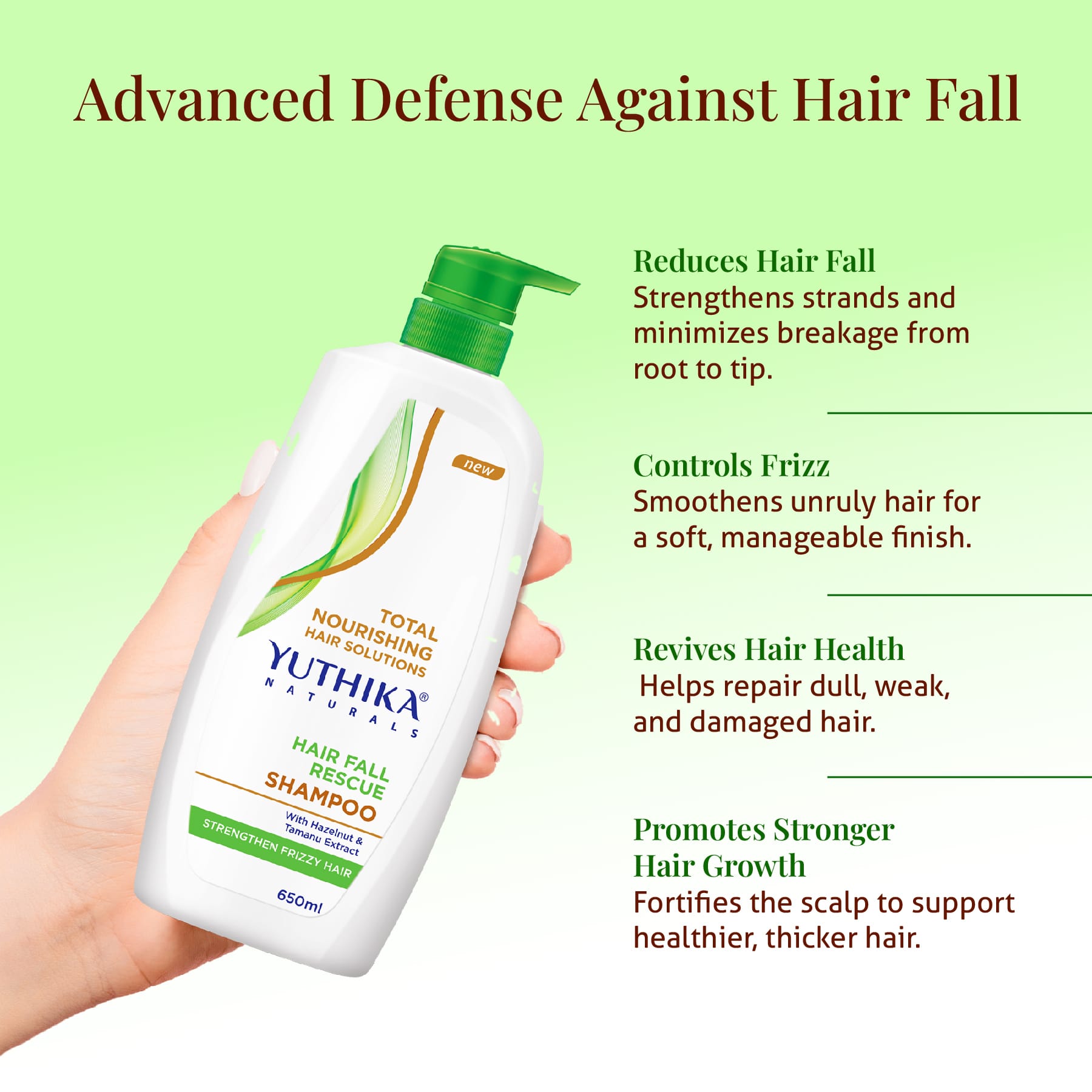 Yuthika Total Nourishing Hair Fall Rescue Shampoo 650ml