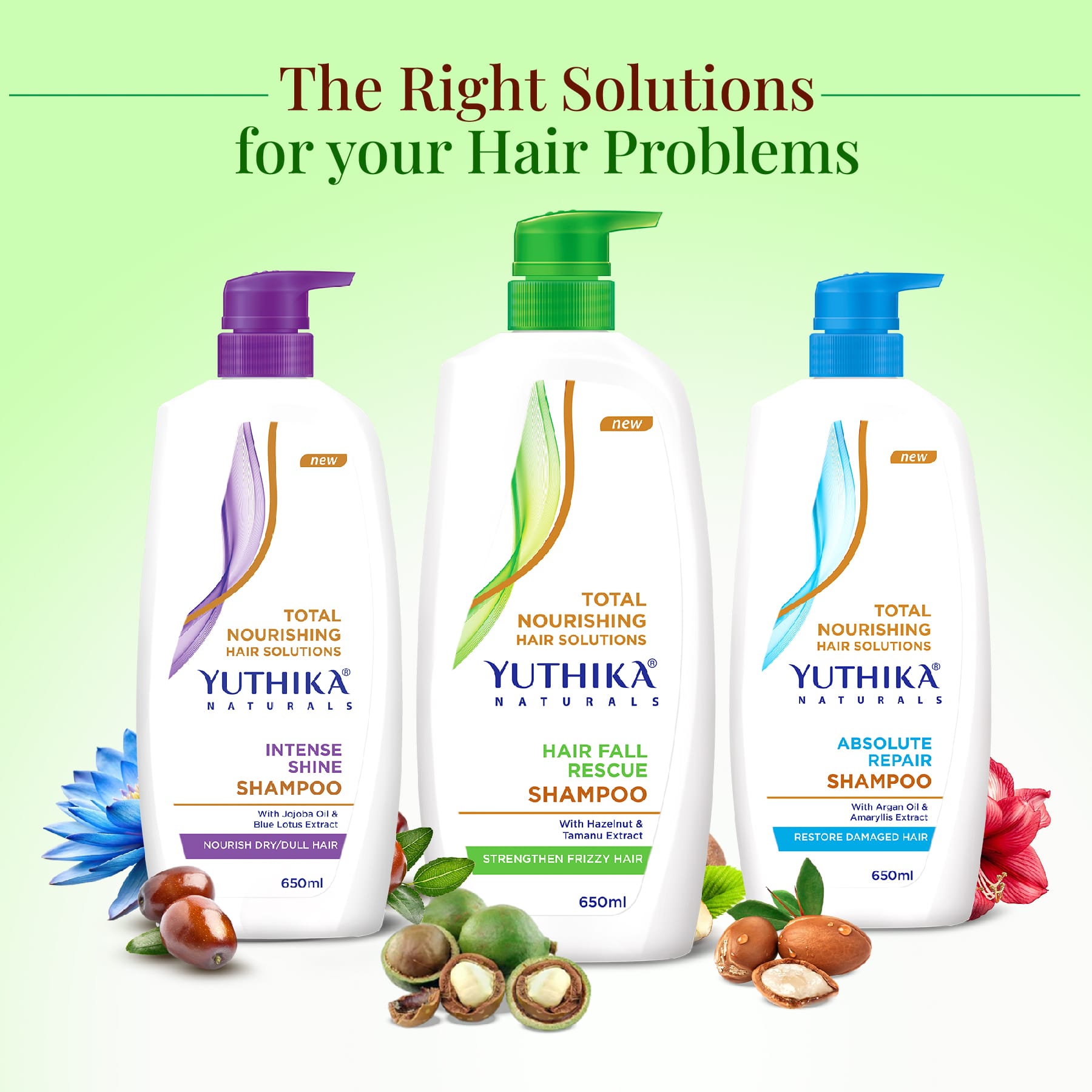 Yuthika Total Nourishing Hair Fall Rescue Shampoo 650ml